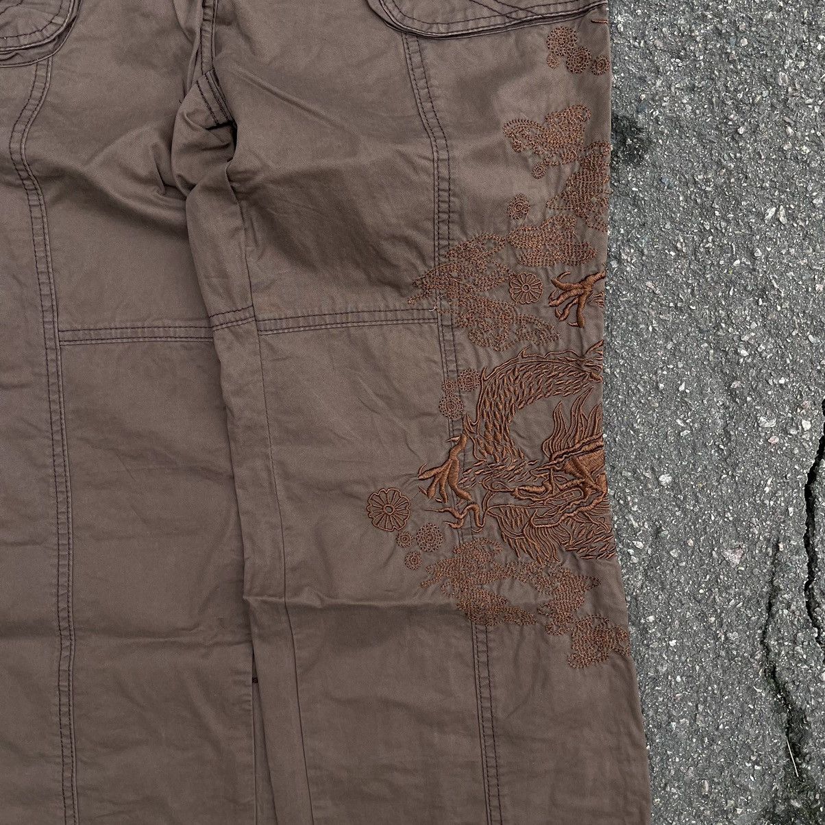 Japanese Brand Vintage Cropped Pants Dragon Japanese Brand Avantgarde M-L Size 26" / US 2 / IT 38 - 7 Thumbnail