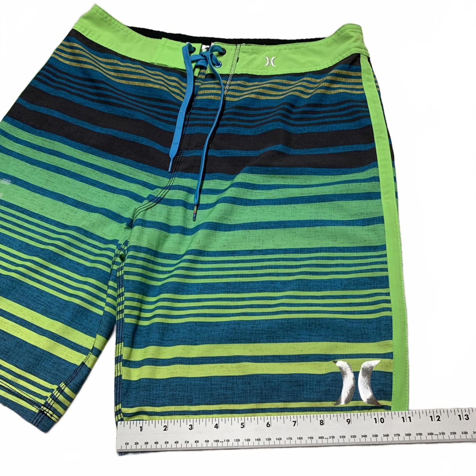 Hurley Hurley Men's Sz 32 Striped Blue Green Surf Board Shorts W33 Size US 32 / EU 48 - 9 Thumbnail