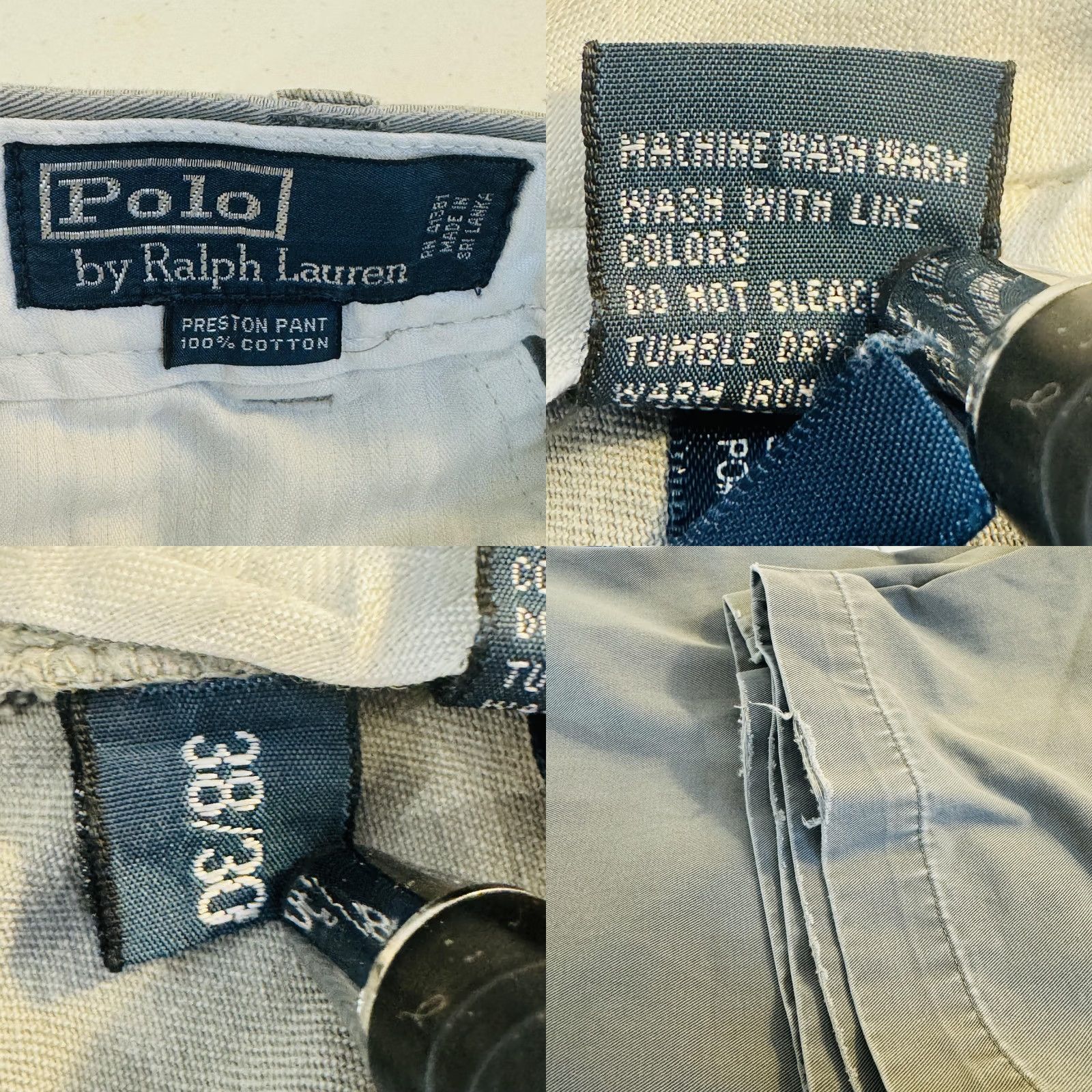 Polo Ralph Lauren Polo Ralph Lauren Preston Chino Pants Mens 38x30 Beige Pleated Cotton Pants with Pockets Logo Button Front Zip Fly Size US M / EU 48-50 / 2 - 8 Thumbnail
