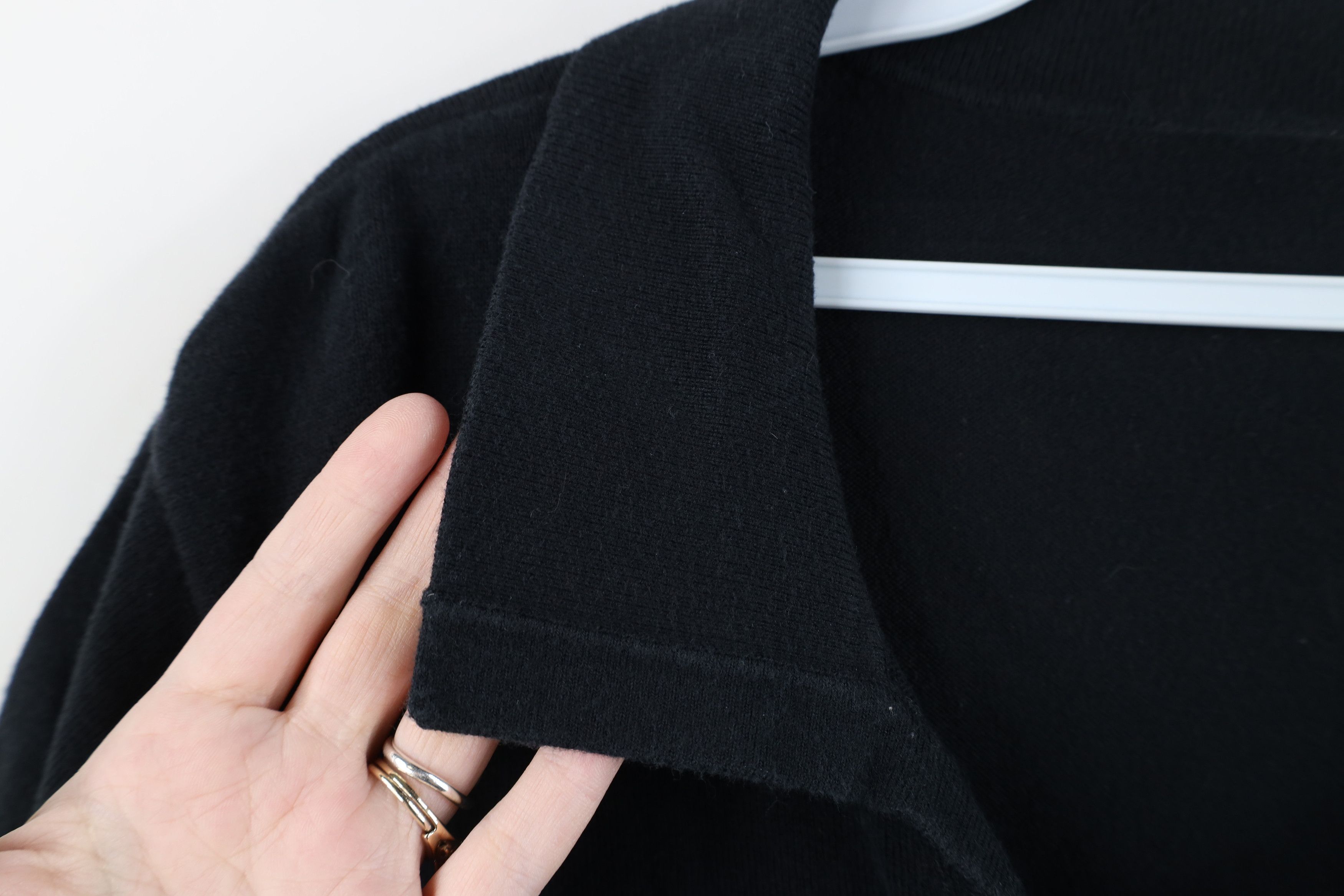 Vintage Vintage 90s Streetwear Blank Knit Collared Polo Shirt Black Size XXL / US 16-18 / IT 52-54 - 7 Thumbnail