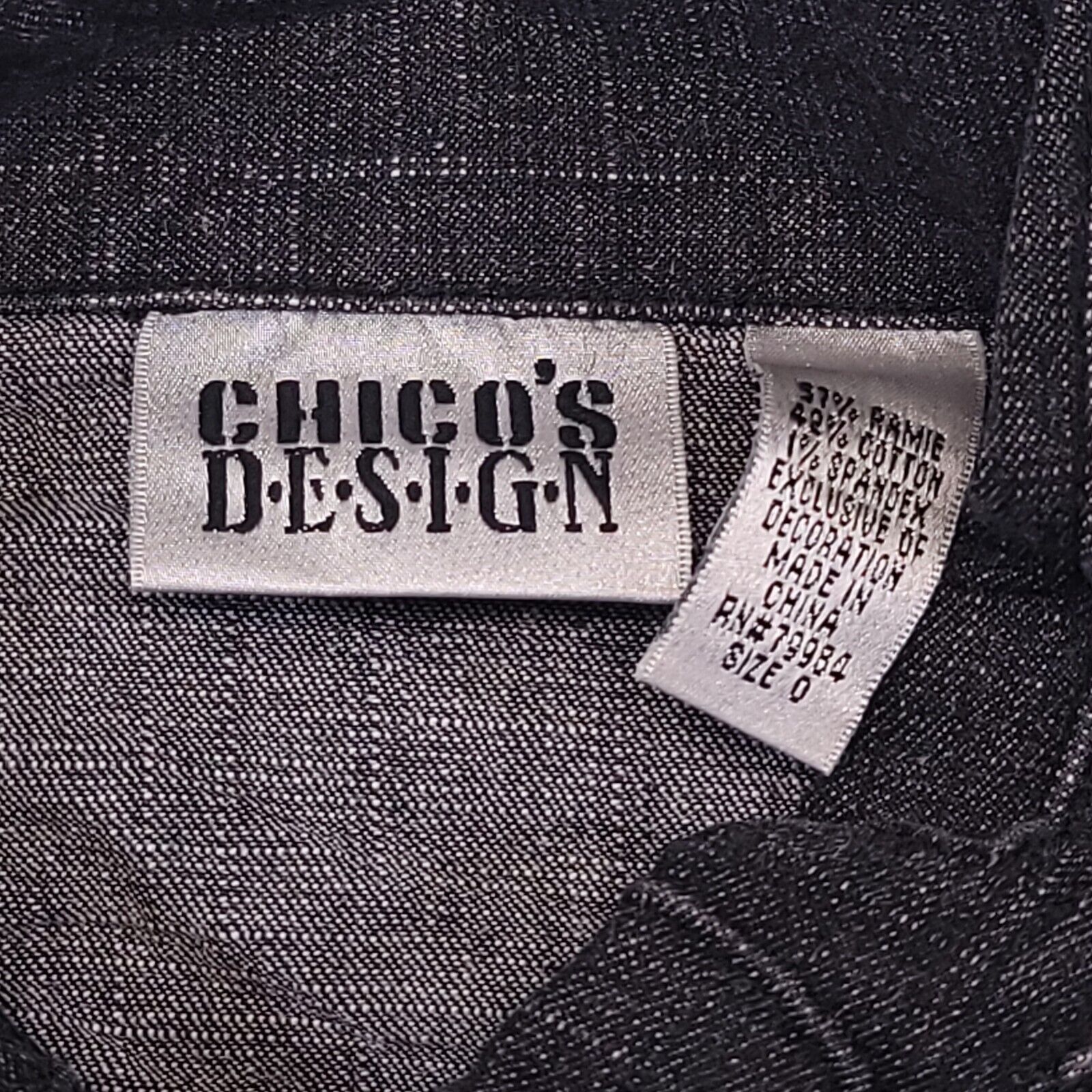 Chicos Chicos Design Button Up Denim Shirt Womens Size 0 Black Size XS / US 0-2 / IT 36-38 - 3 Thumbnail