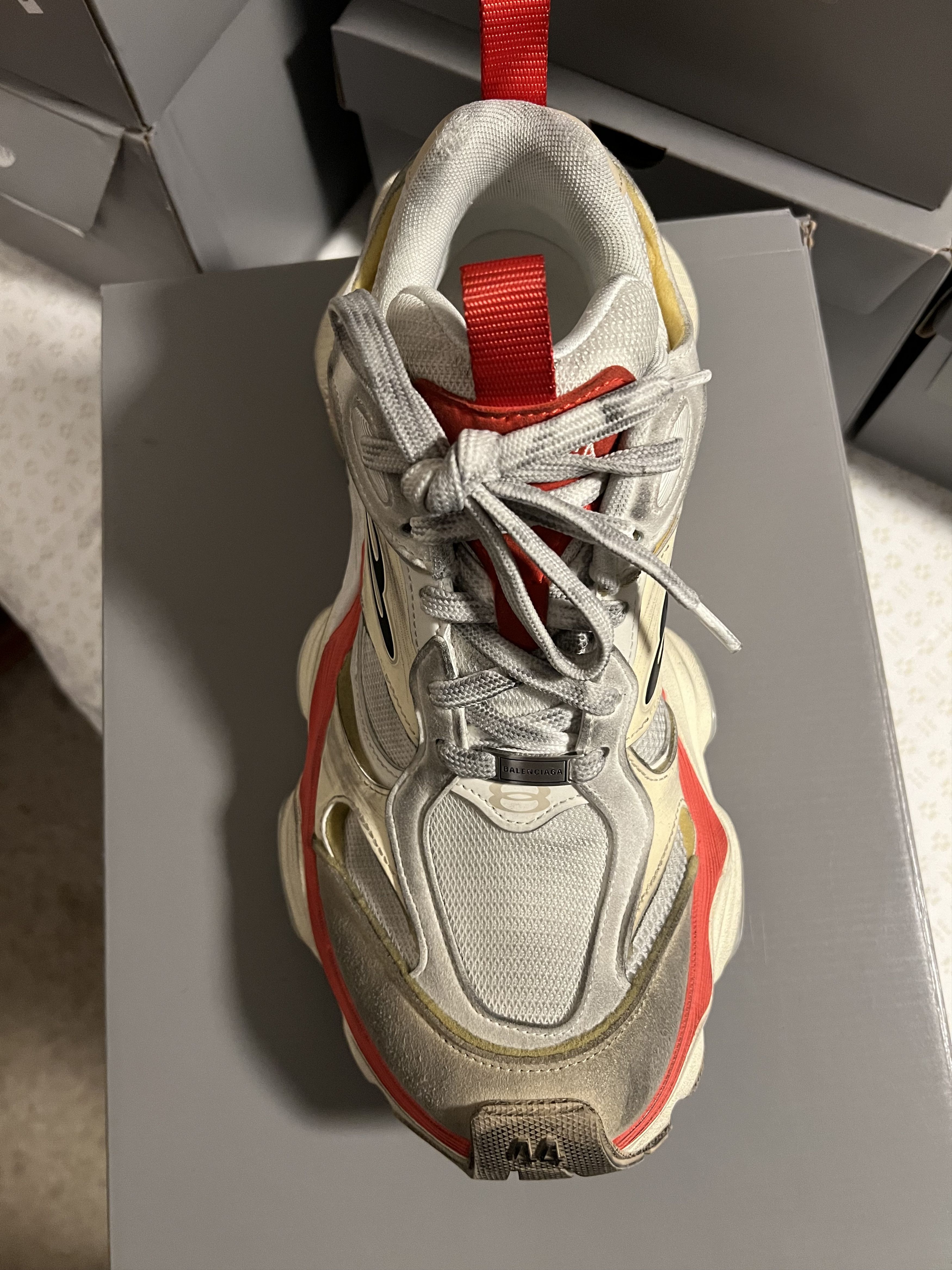 Balenciaga Balenciaga Cargo Sneakers - White/Red Size US 11 / EU 44 - 4 Thumbnail