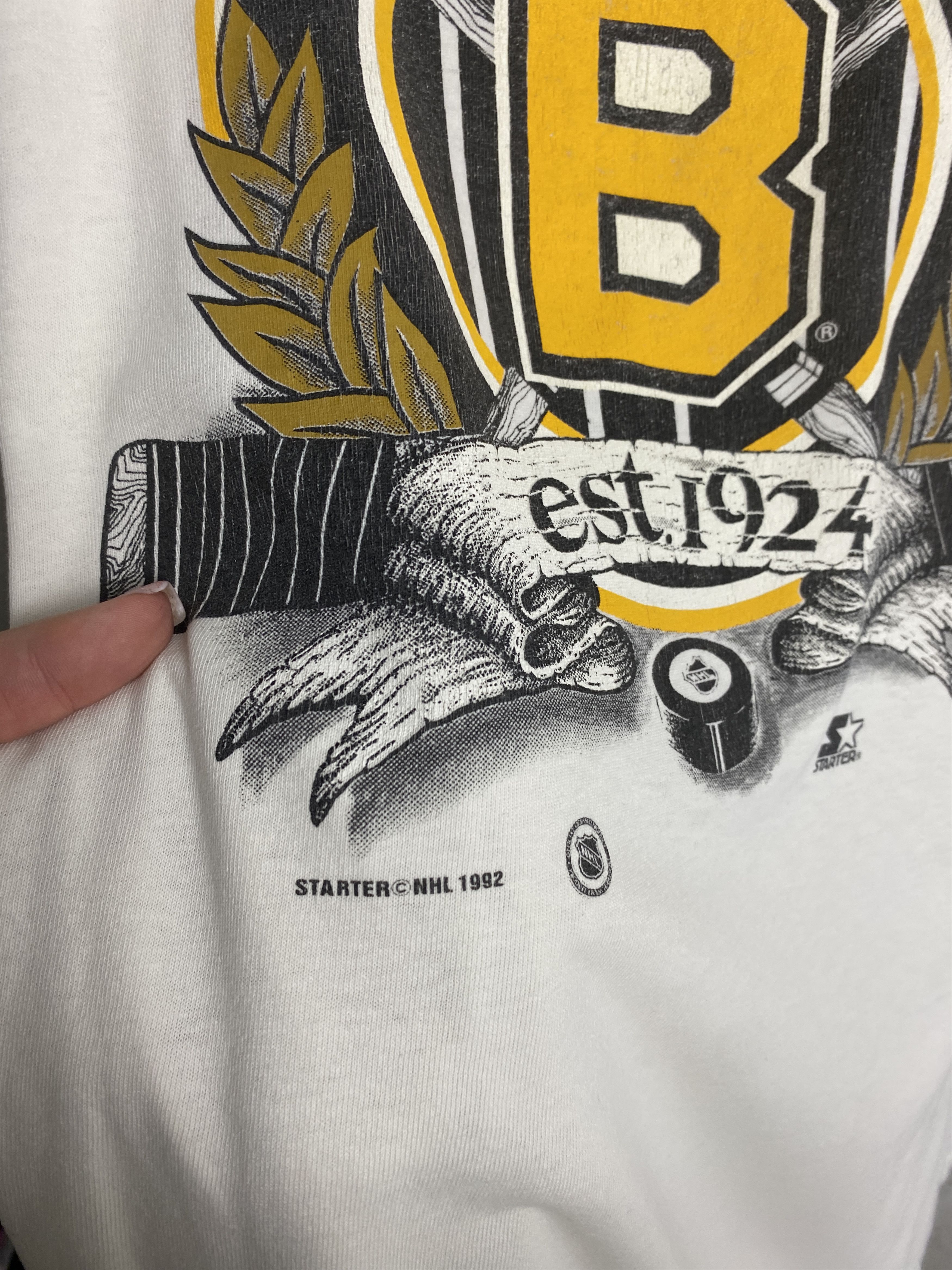Starter Vintage Starter 1992 t-shirt tee printed Bruins NHL Size US XL / EU 56 / 4 - 3 Thumbnail