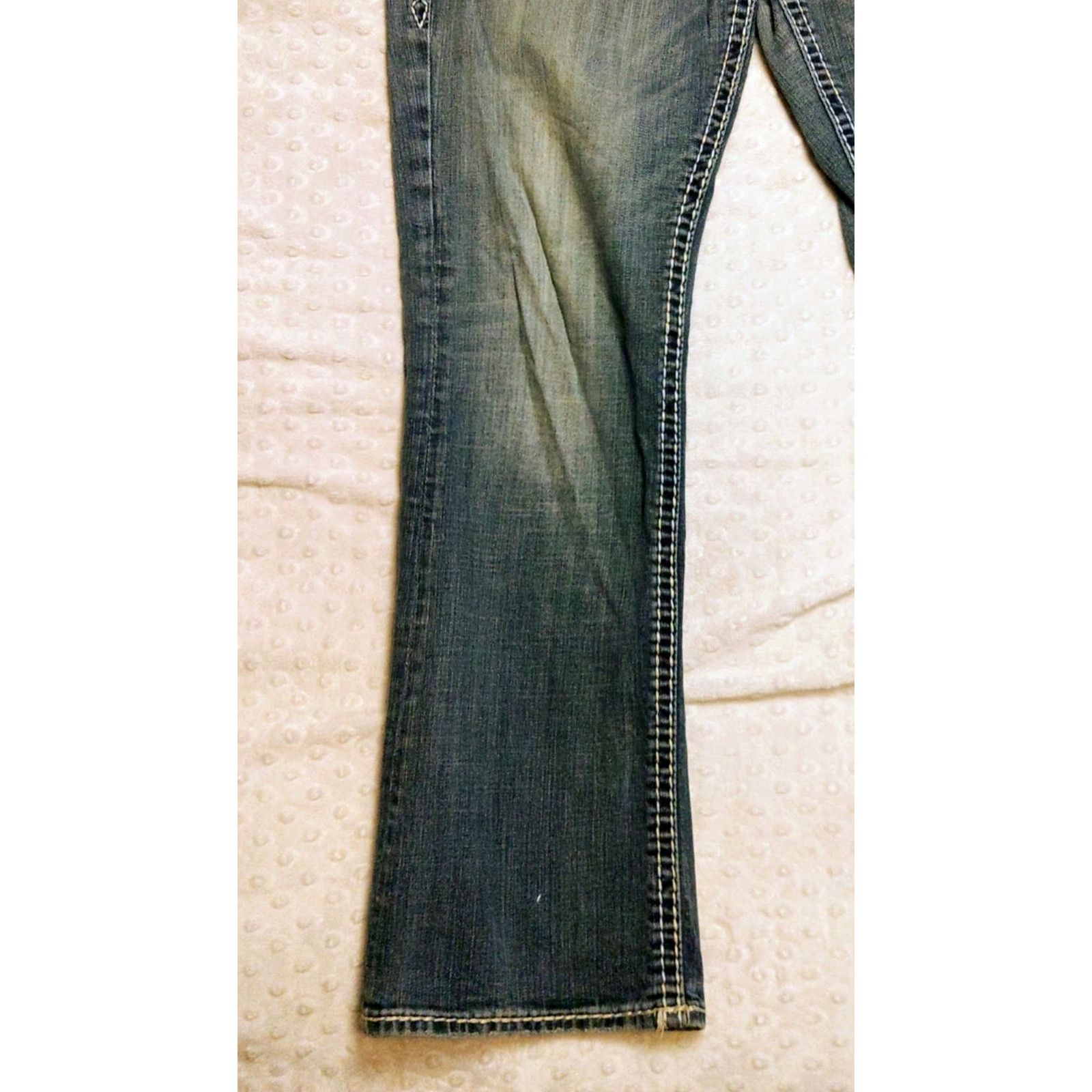 Vintage Rock Revival Irene Easy Bootcut Jeans Womens 30 Blue Denim Embroidered 34x29 Jeans Mens? Size 30" / US 8 / IT 44 - 3 Thumbnail