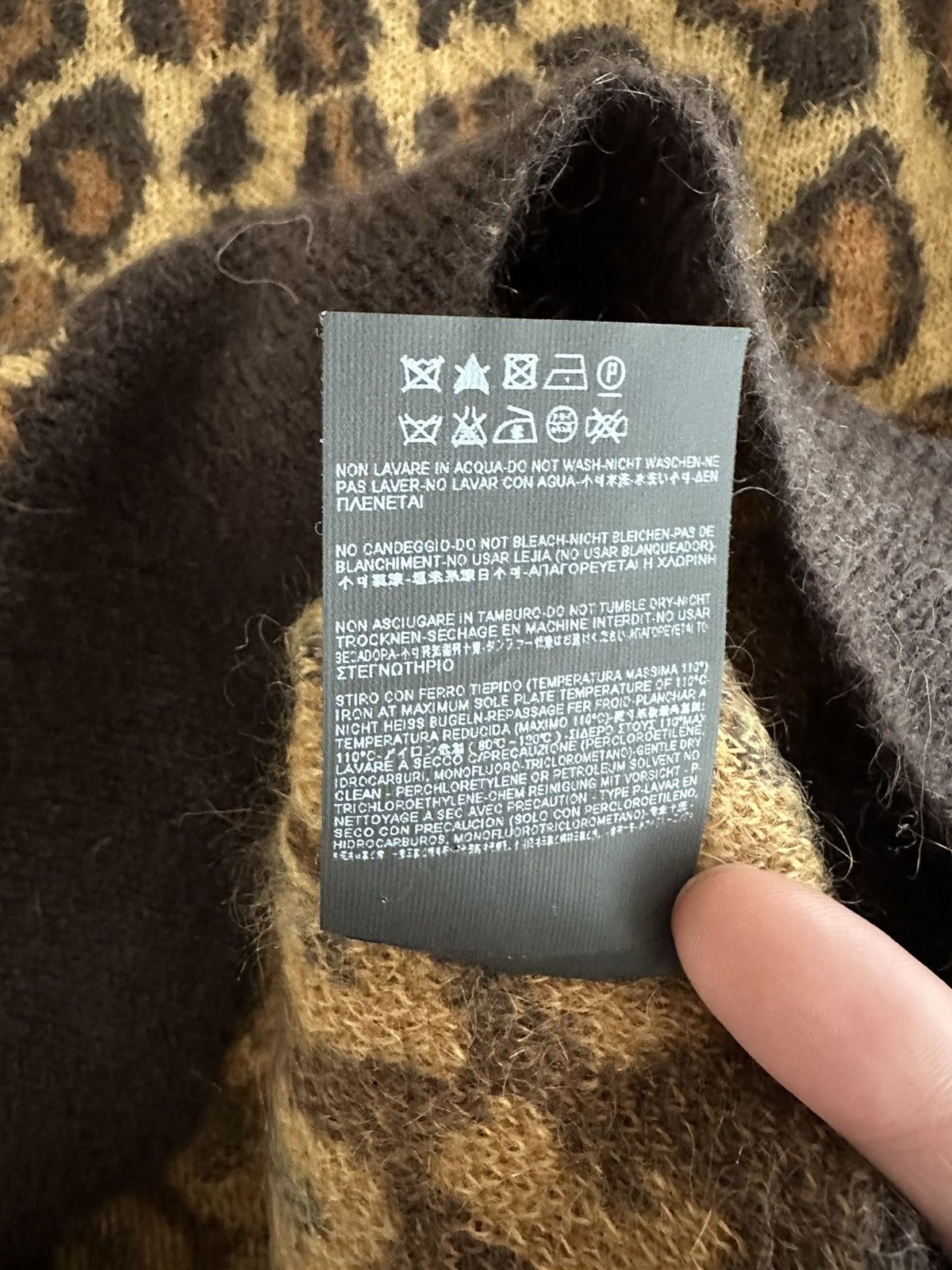 Hedi Slimane × Saint Laurent Paris FW15 Leopard print wool mohair knit sweater XS Size US XS / EU 42 / 0 - 10 Thumbnail