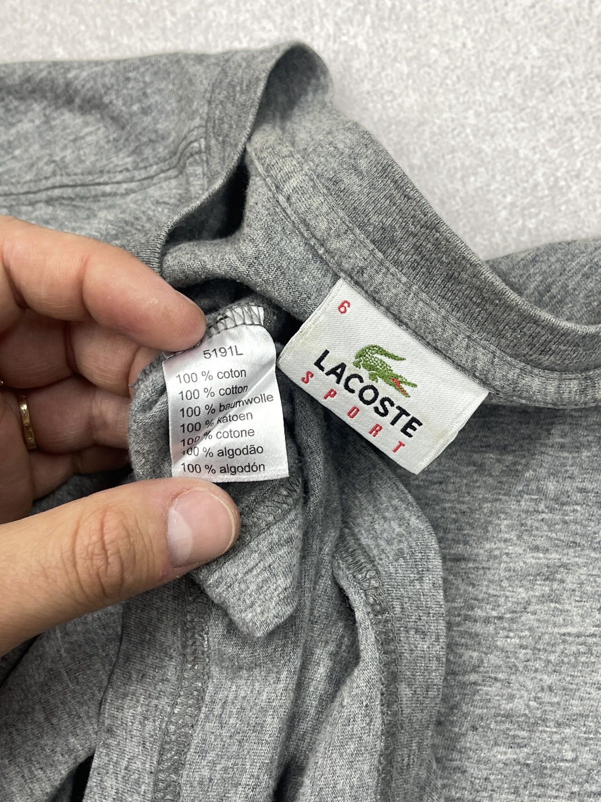 Lacoste Mens Lacoste Sport Basic T Shirt Grey Size L Size US L / EU 52-54 / 3 - 6 Thumbnail