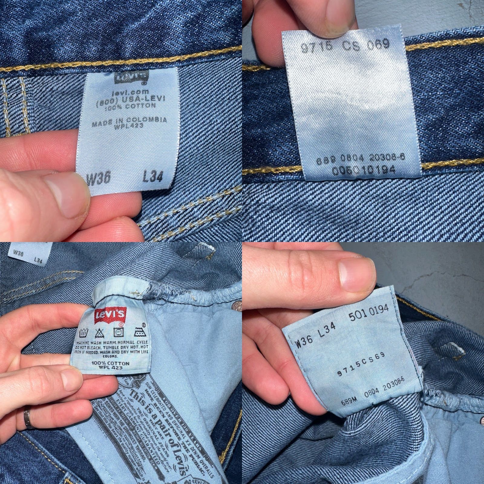 Levi's Levi's 501 Vintage Y2K Columbia Straight Jeans 36x34 90s Med Wash Mens Denim Jeans Size US 36 / EU 52 - 8 Thumbnail