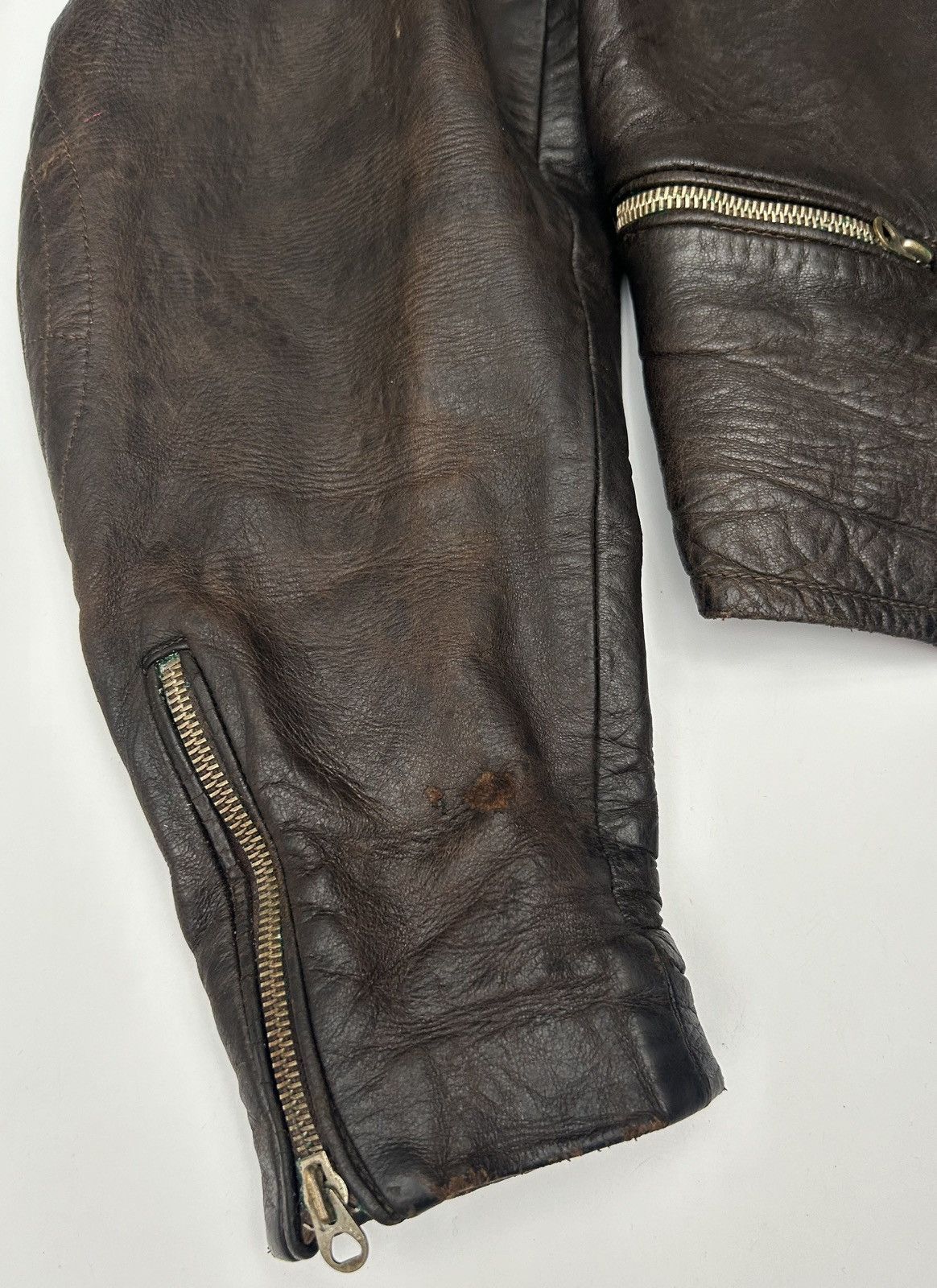 Vintage 30-40’s WWII German Leather Motorcycle Jacket DRP Zipp Size US S / EU 44-46 / 1 - 12 Thumbnail