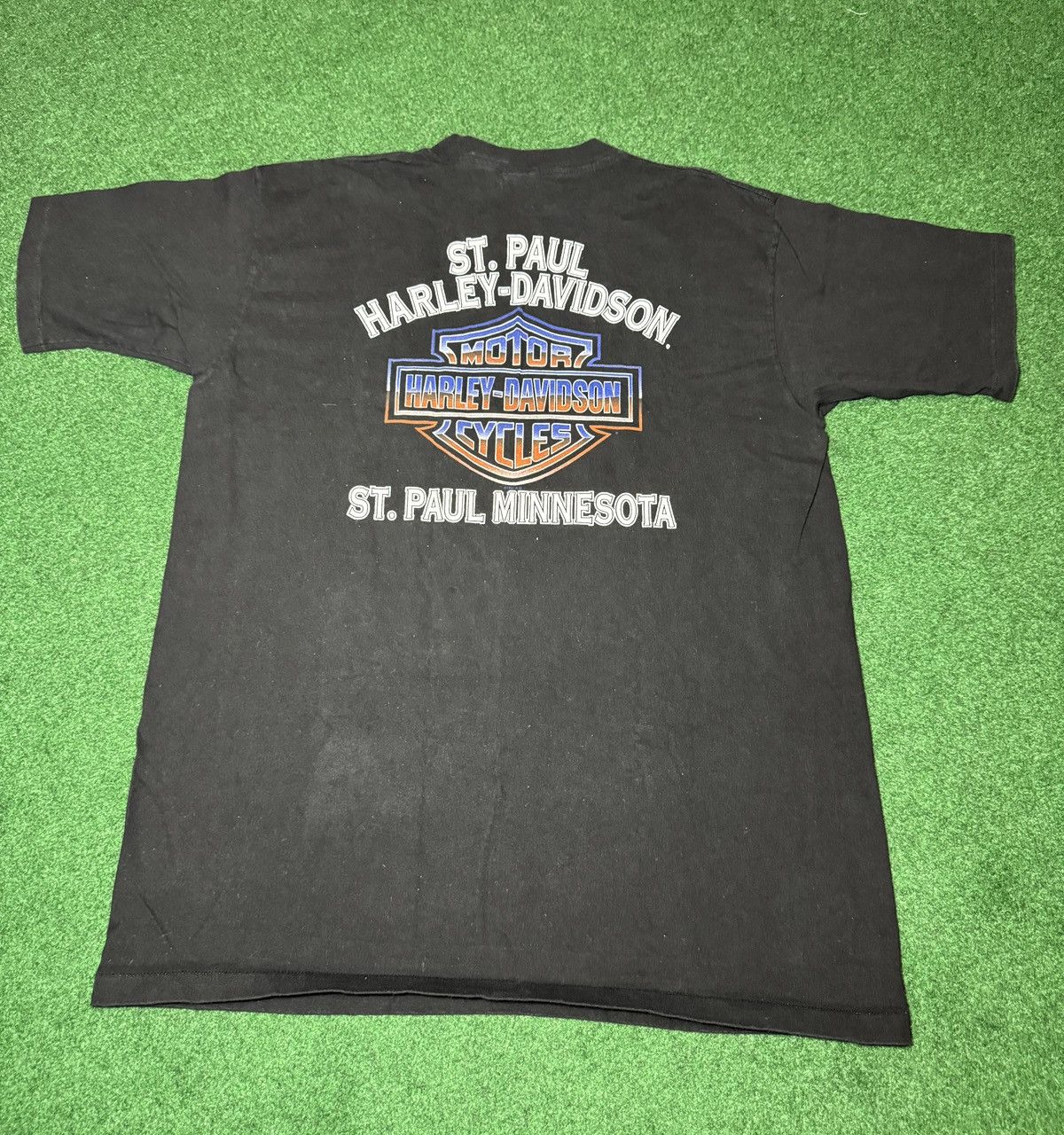 Harley Davidson × Vintage Vintage 90s Harley Davidson St Paul Minnesota Biker T Shirt Size US XL / EU 56 / 4 - 5 Thumbnail