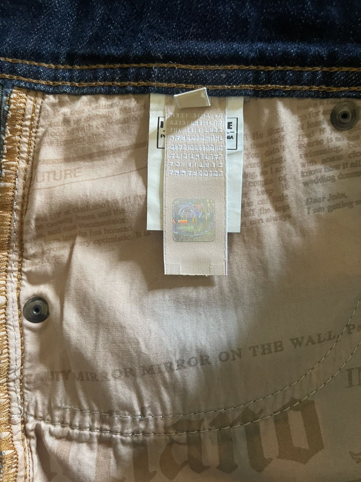 John Galliano Archival John Galliano Y2K Flocked Graffiti Denim Skirt Rare Size 30" / US 8 / IT 44 - 6 Thumbnail