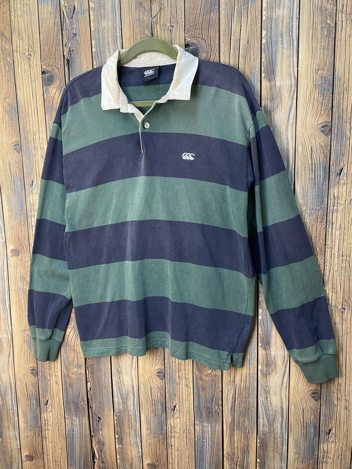 Canterbury of New Zealand × L.L. Bean × Vintage Vintage canterbury zebra line polo tee longsleeve Size US L / EU 52-54 / 3 - 1 Thumbnail