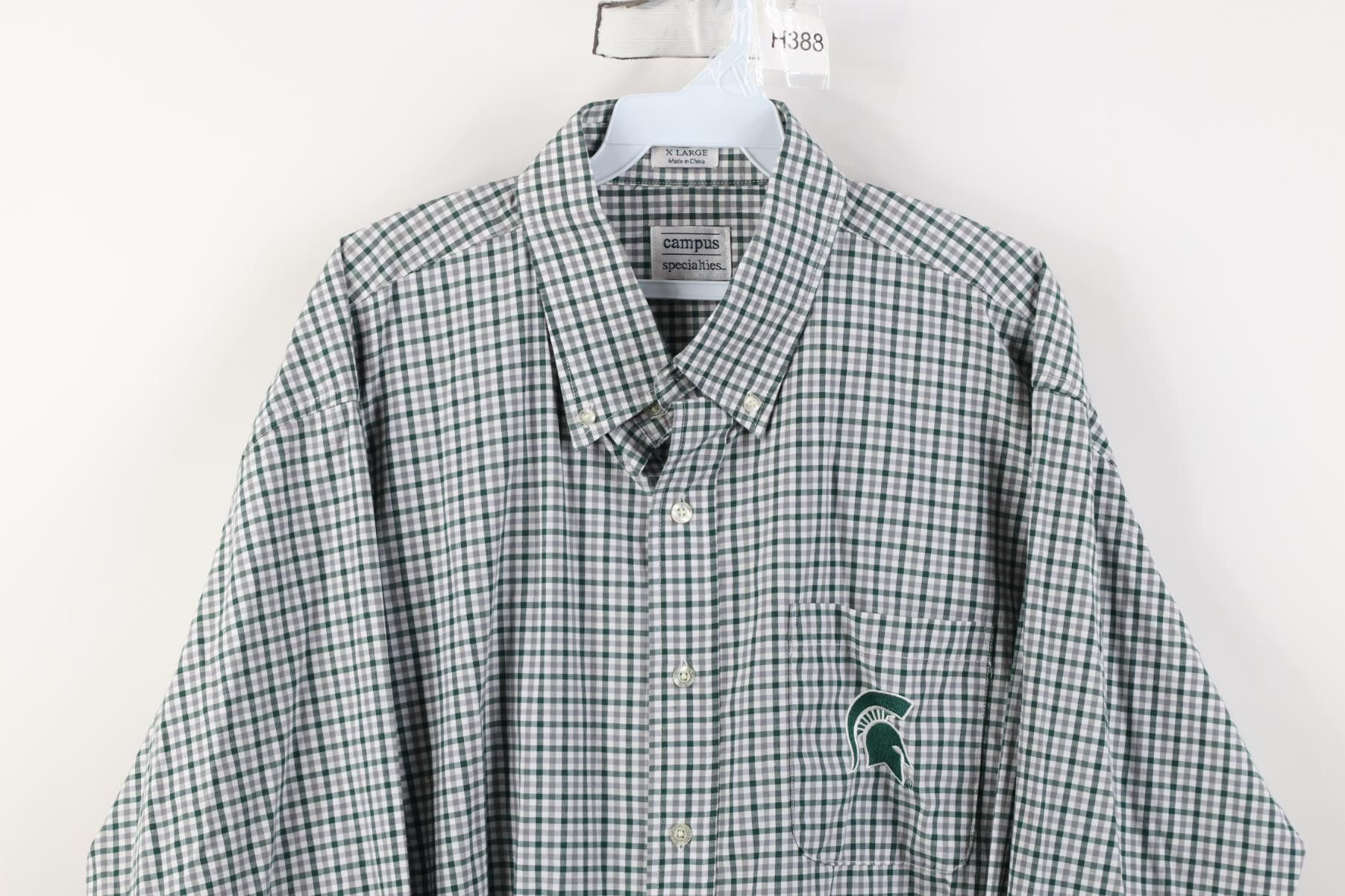Vintage Vintage Head Michigan State University Collared Button Shirt Size US XL / EU 56 / 4 - 2 Thumbnail