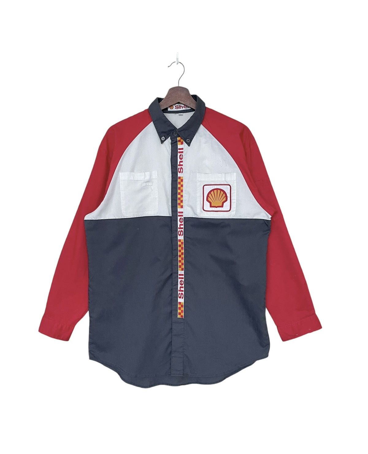 Vintage Vintage Brand Shell Shirt 1990s Size US XL / EU 56 / 4 - 1 Thumbnail