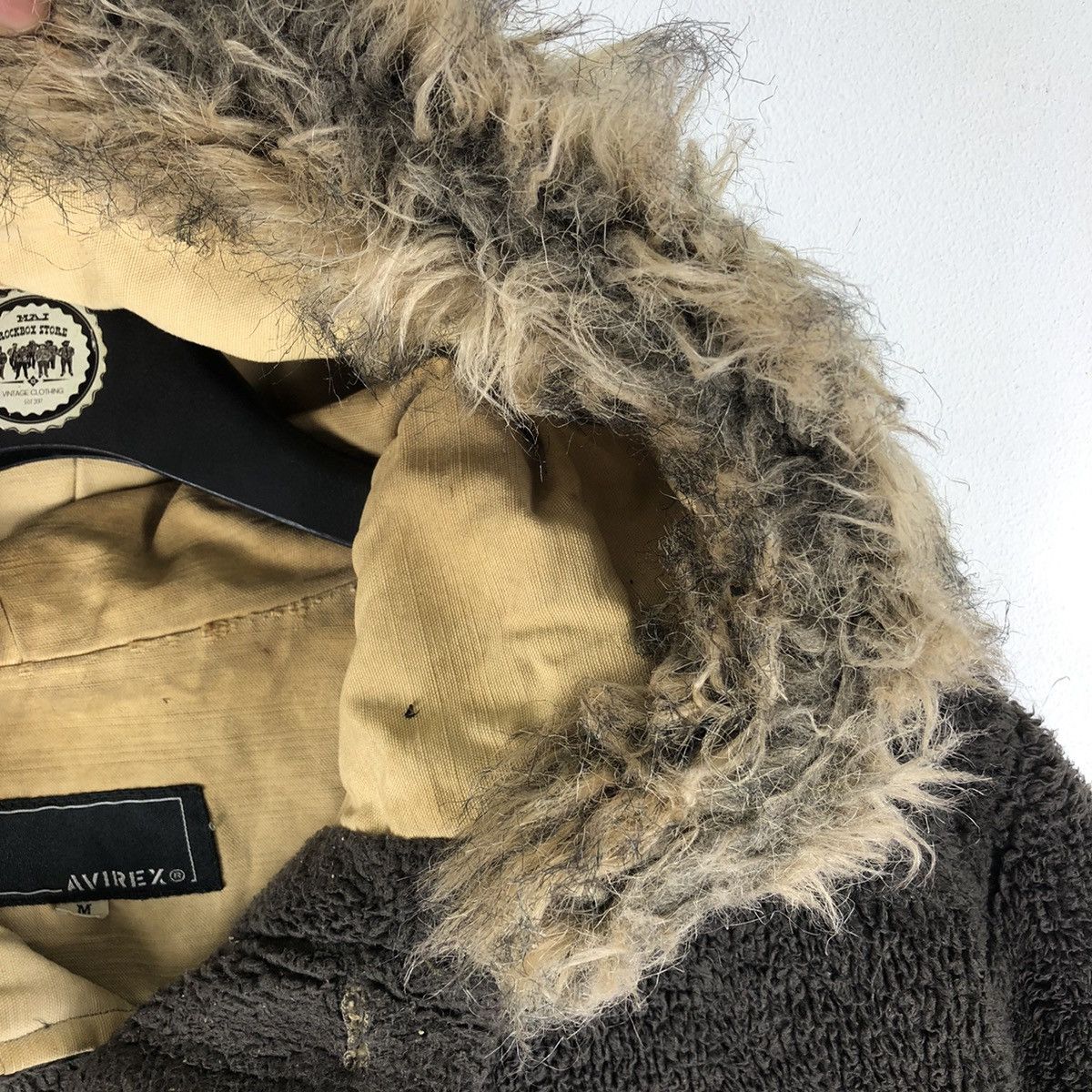 Avirex Vintage 90's Avirex Sherpa Hoodie Jacket Button up Size US L / EU 52-54 / 3 - 9 Thumbnail