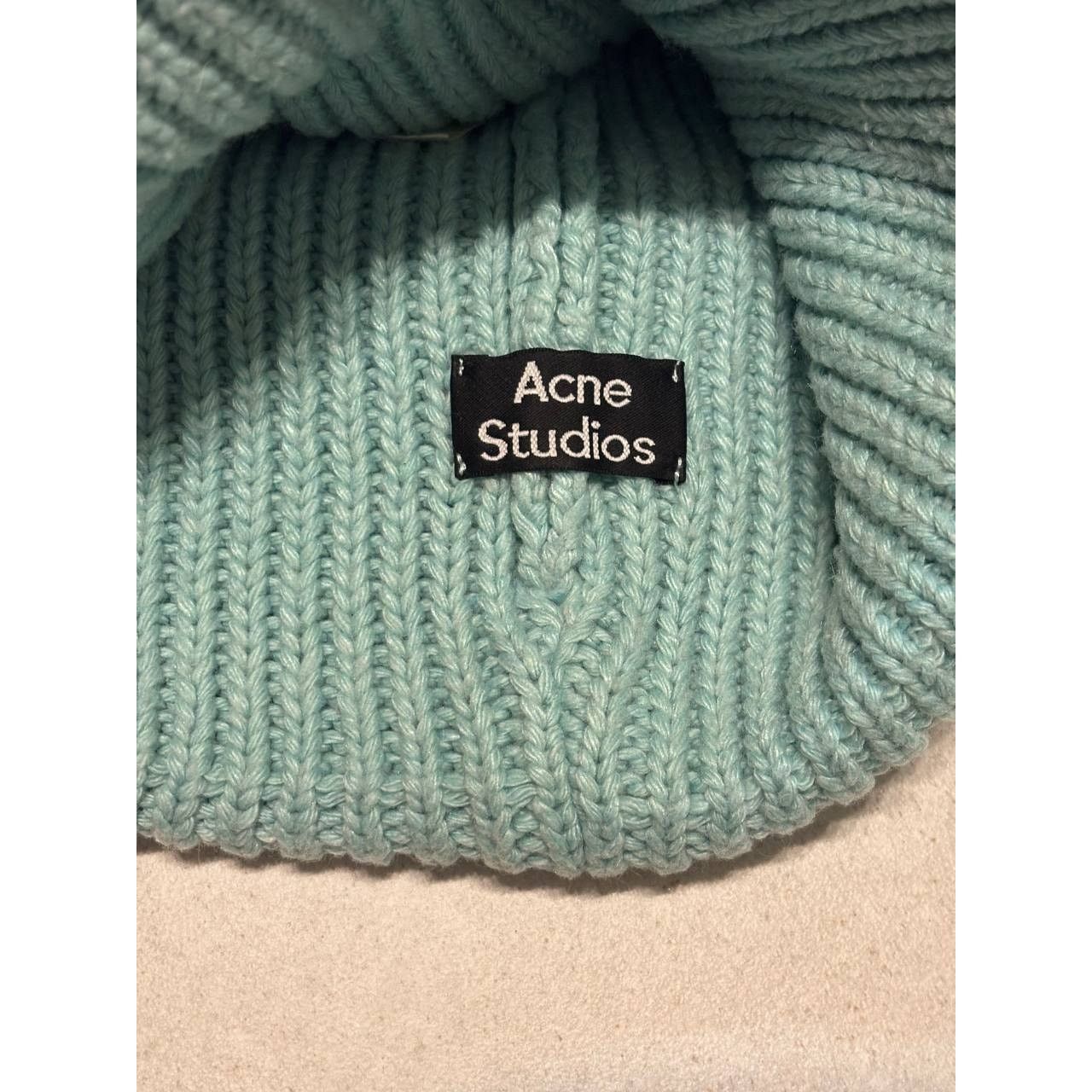 Acne Studios Acne Studios Pansy Wool Face Logo Beanie Hat PAW16 Turquoise Size ONE SIZE - 5 Thumbnail