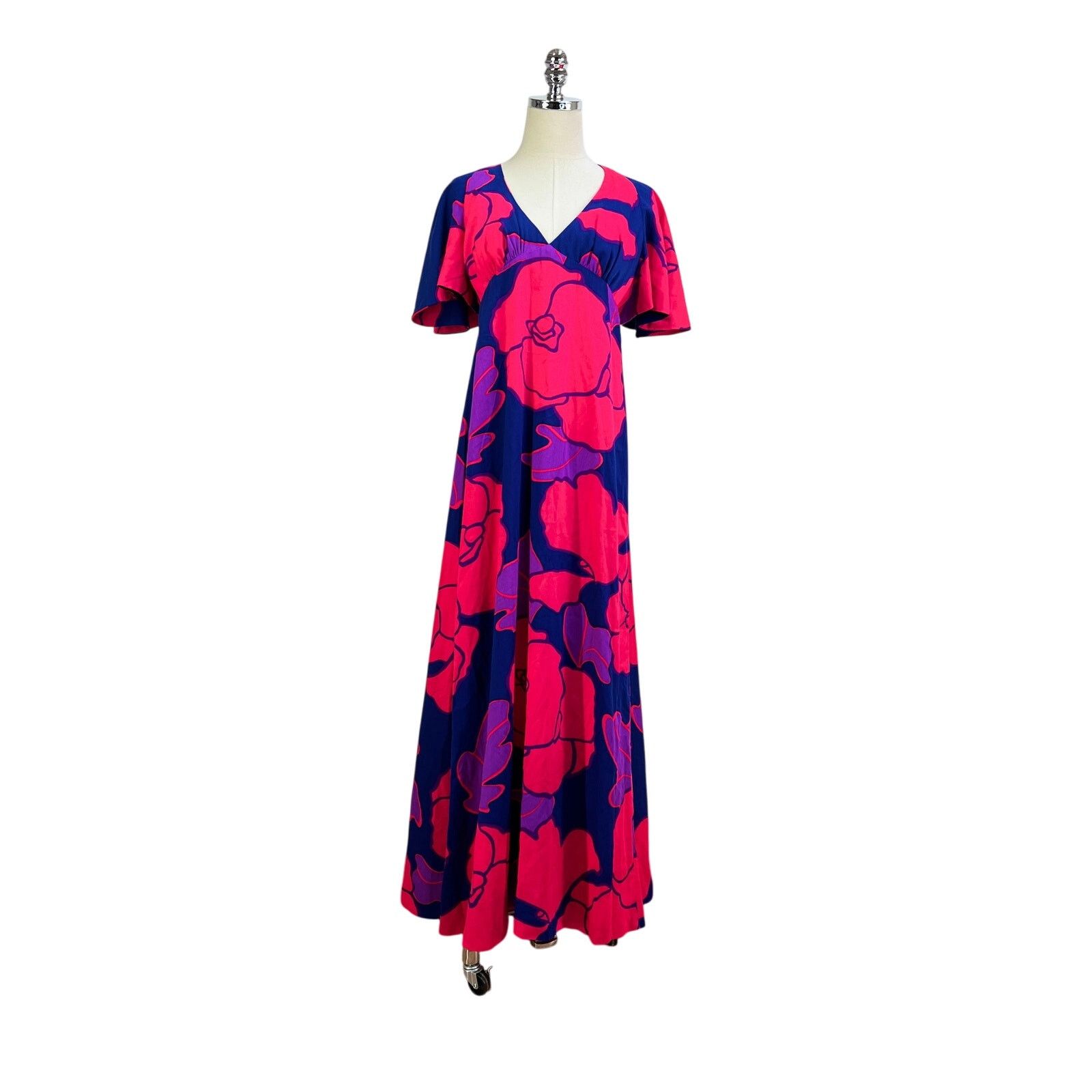Vintage Vintage Tahiti Imports Hawaiian Floral Cut Out Back Dress Size M / US 6-8 / IT 42-44 - 1 Thumbnail