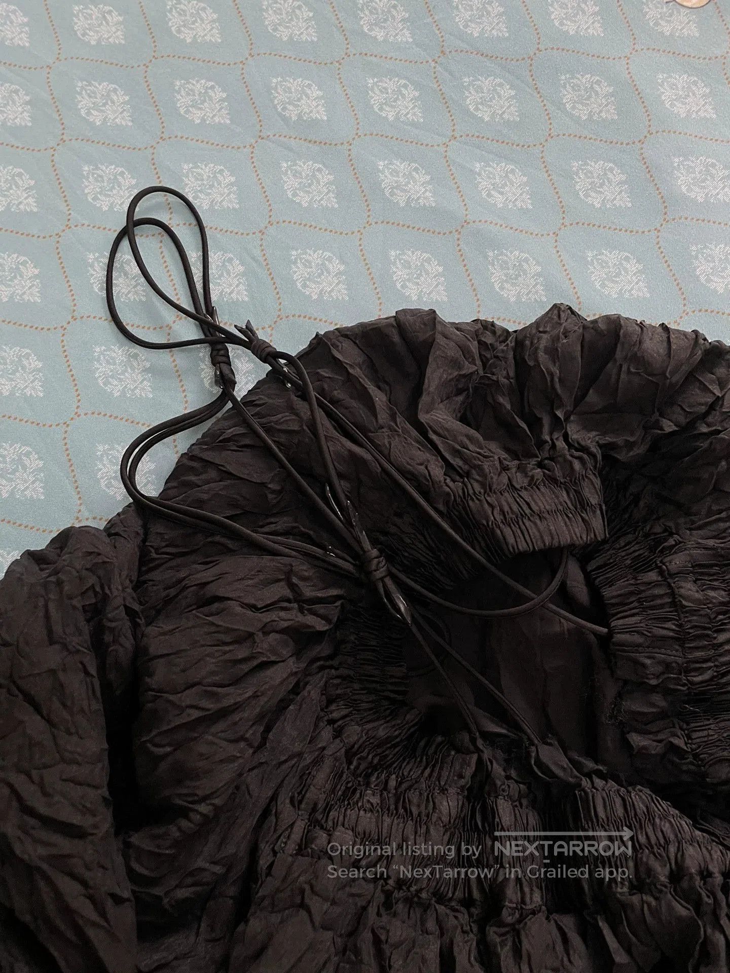 Other Black Crinkled Strap Skirt. Size 30" / US 8 / IT 44 - 2 Thumbnail