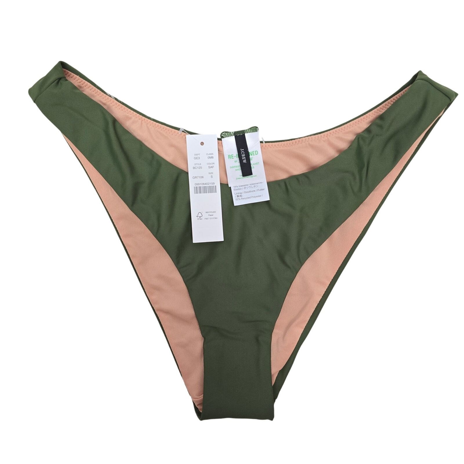 J.Crew NWT J. Crew Curved Waist Cheeky Bikini Bottoms Size S BC125 Size ONE SIZE - 4 Thumbnail