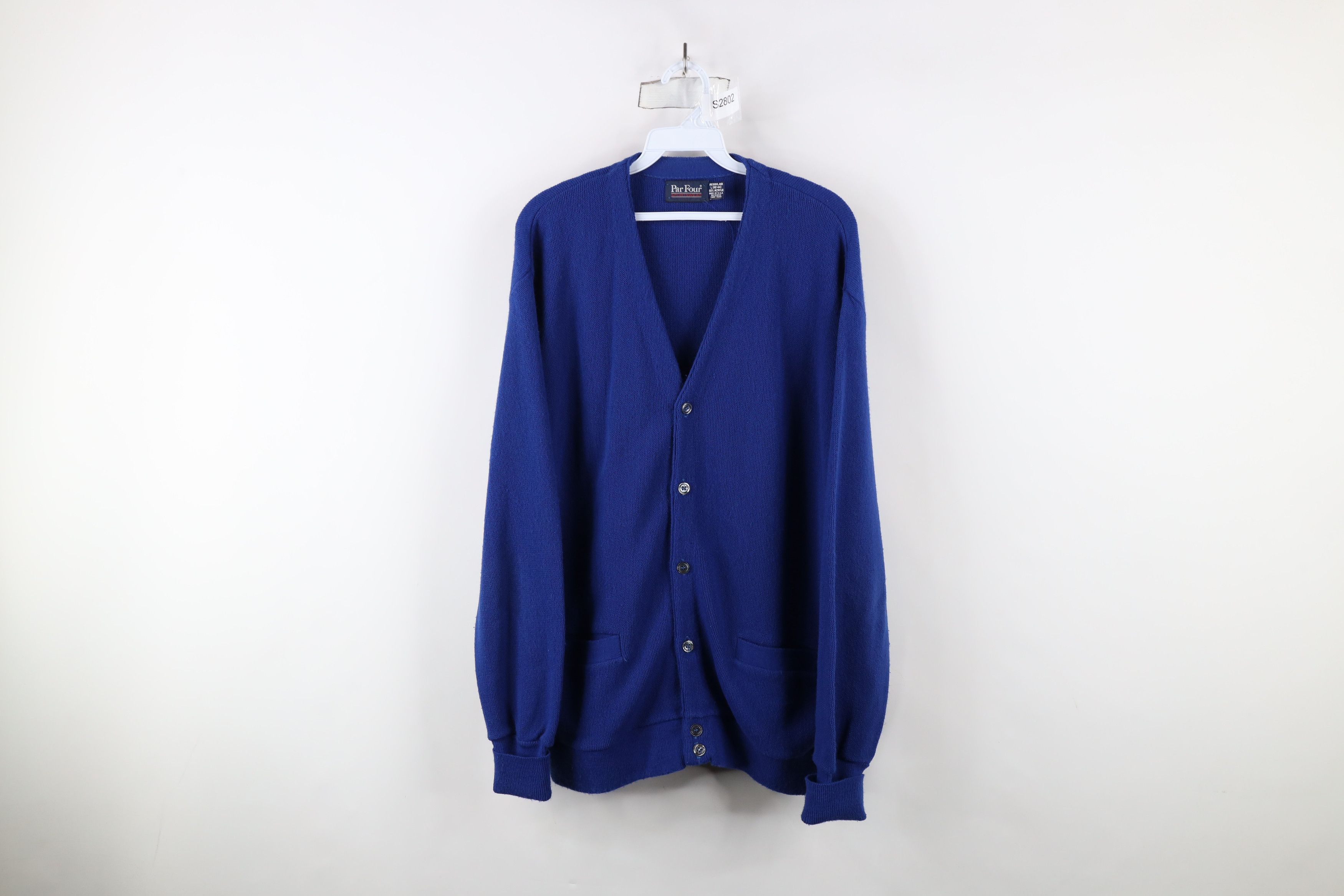 Vintage Vintage 70s Streetwear Knit Button Cardigan Sweater Blue USA Size US L / EU 52-54 / 3 - 1 Thumbnail