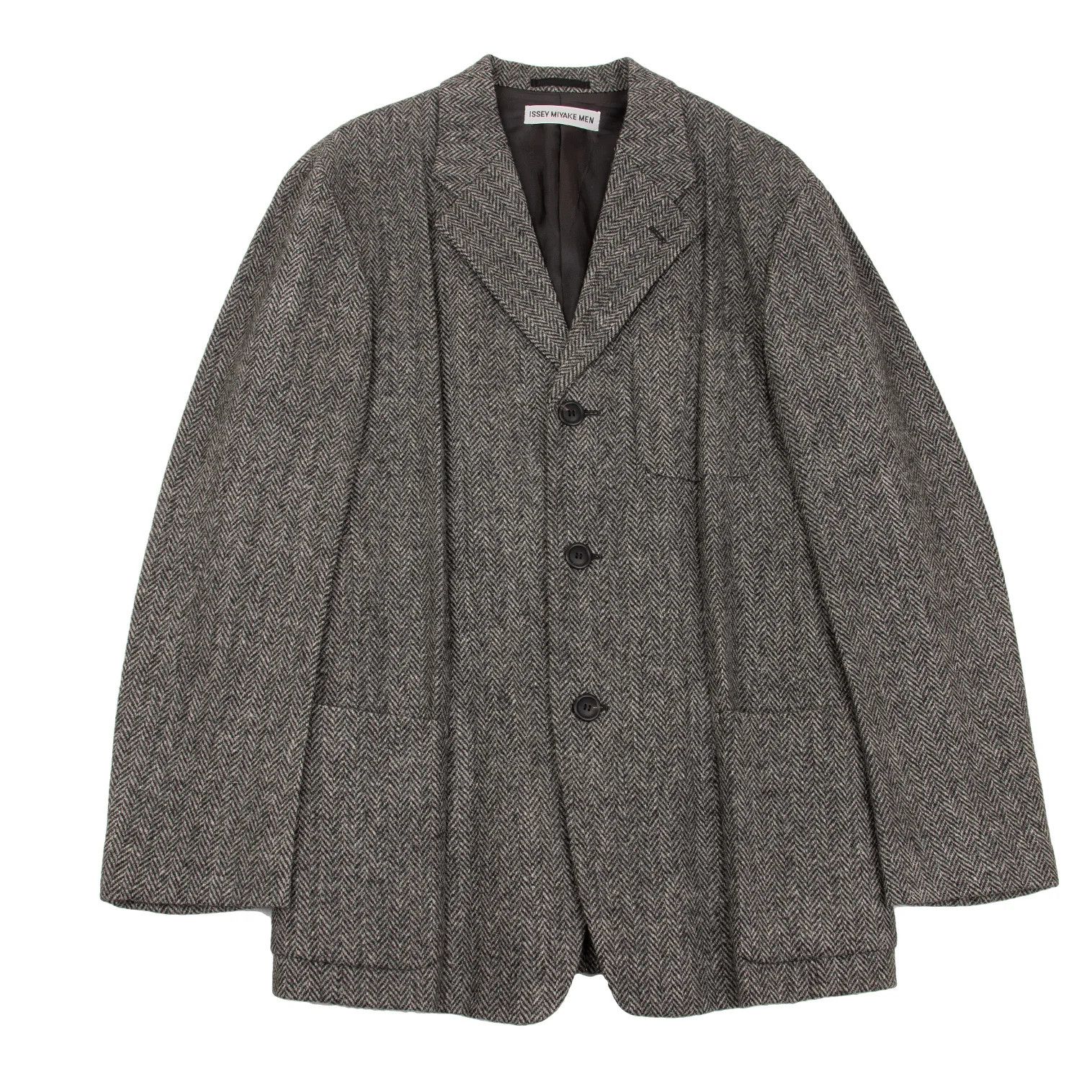 Issey Miyake Harris T Herringbone Design Jacket Gray XL Size US XL / EU 56 / 4 - 1 Thumbnail