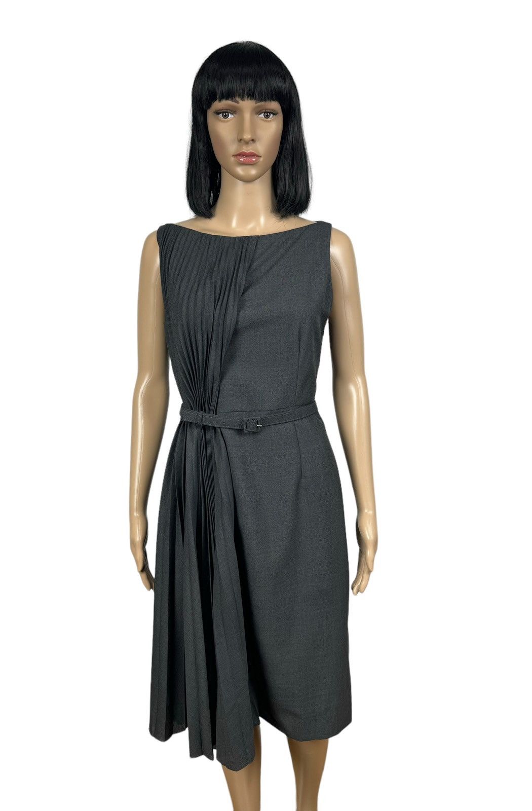 Valentino Valentino Belted Wool-Polyester Pleated Dress size 8 Size S / US 4 / IT 40 - 1 Thumbnail