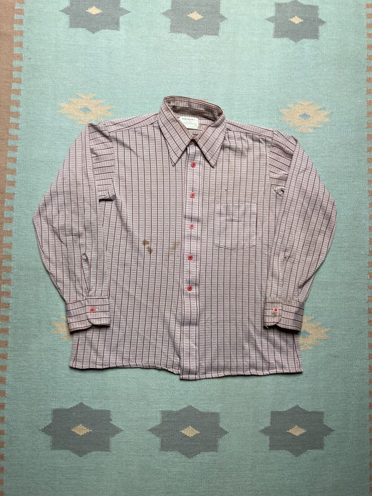 Arrow × Vintage 70s button shirt arrow scrambler knit disco dagger collar Lg Size US L / EU 52-54 / 3 - 1 Thumbnail