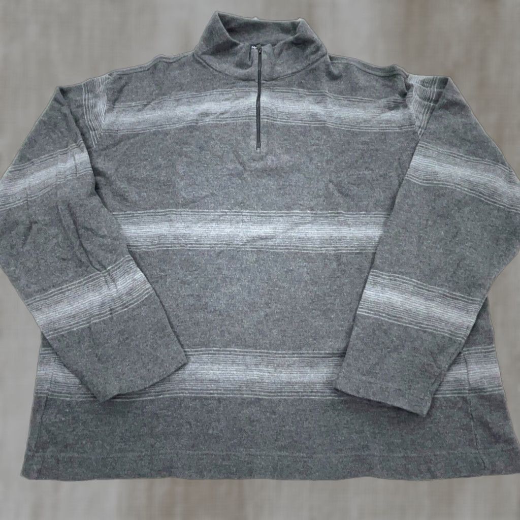 Nautica Nautica Sweater Men XL Gray Striped Knit Quarter Zip Pullover 1/4 Zip All Seasons Golf Brand Nautica Mens Sweater Gray Striped Knit Pullover XL Size US XL / EU 56 / 4 - 1 Thumbnail