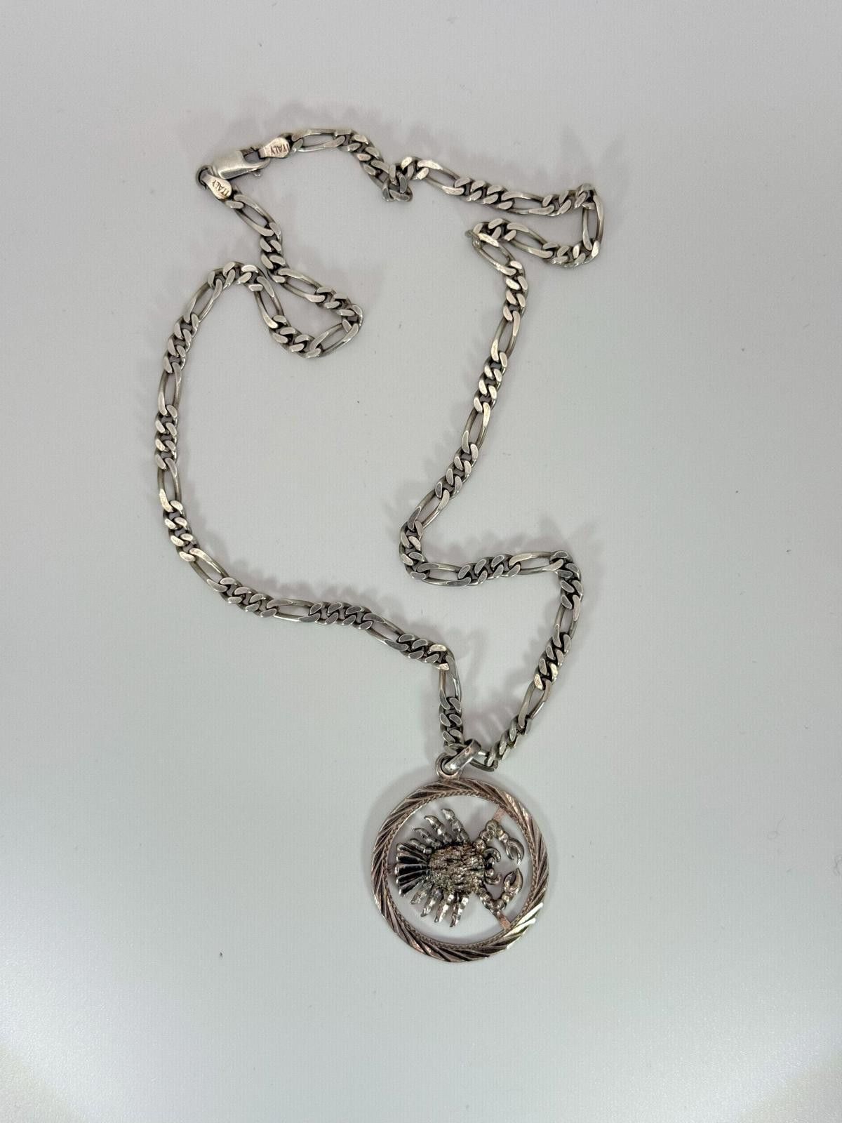 Vintage 90's Zodiac Cancer Diamond Cut Necklace Size ONE SIZE - 4 Thumbnail