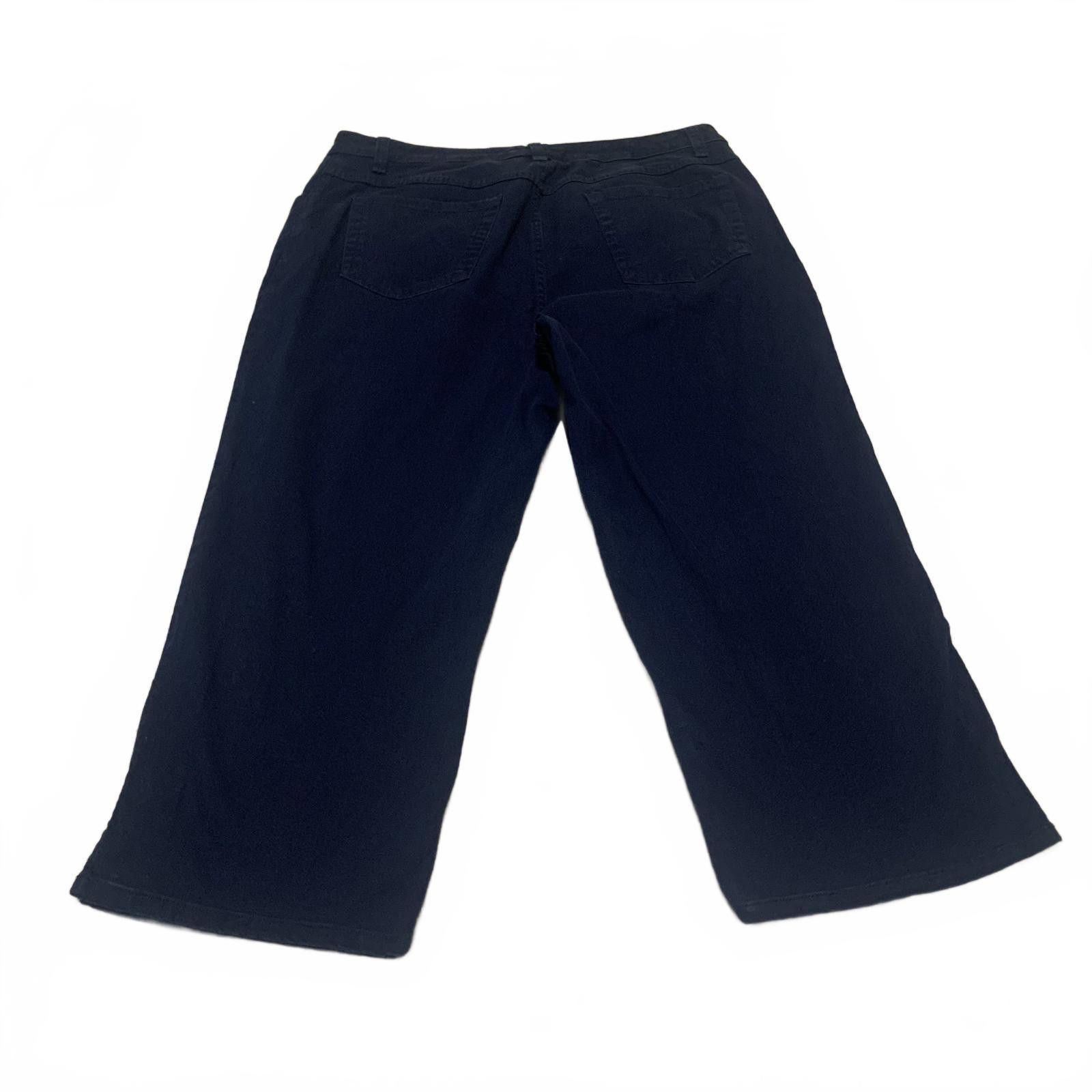 Cherokee Cherokee Women's Size 16 Navy Blue Wide Leg Capri Pants Size 38" / US 16 / IT 52 - 2 Thumbnail