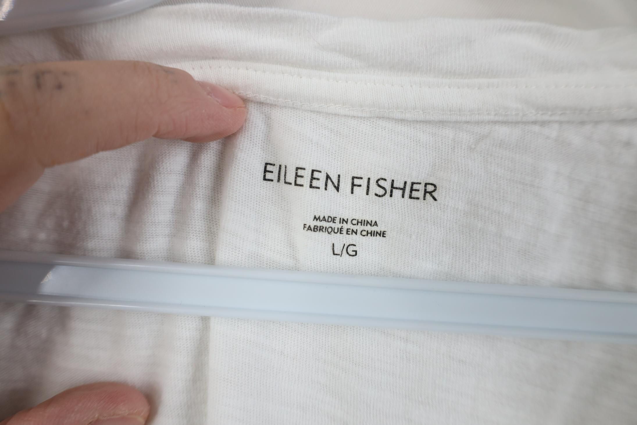Vintage Eileen Fisher Organic Cotton Knit Tie Bottom T-Shirt White Size L / US 10 / IT 46 - 7 Thumbnail