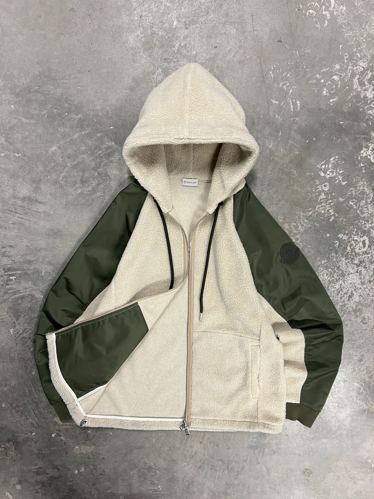 Moncler Moncler Teddy Fleece Wool Nylon Hooded Jacket Size US XL / EU 56 / 4 - 7 Thumbnail
