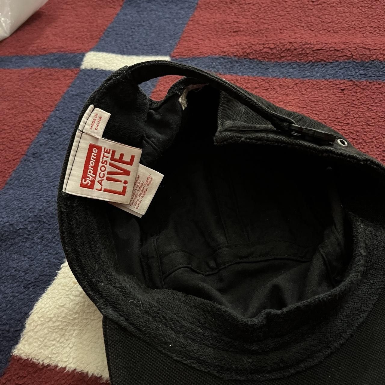 Lacoste × Supreme Supreme Lacoste Pique Knit Camp 5 panel faded black hat Cap Size ONE SIZE - 4 Thumbnail