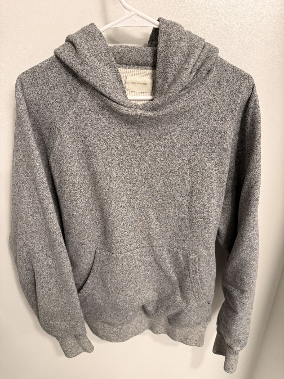 Aimé Leon Dore Heather Grey Thermal Hoodie L