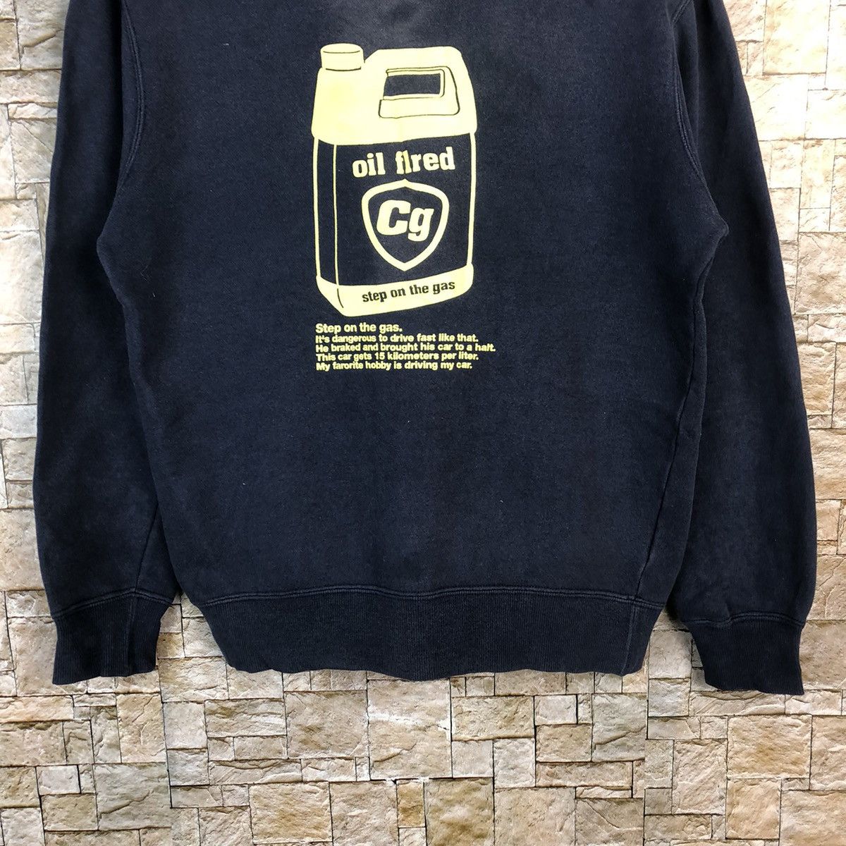 Japanese Brand × Vintage Japan step on the gas Dark Blue Sweatshirt #A511 Size US S / EU 44-46 / 1 - 3 Thumbnail