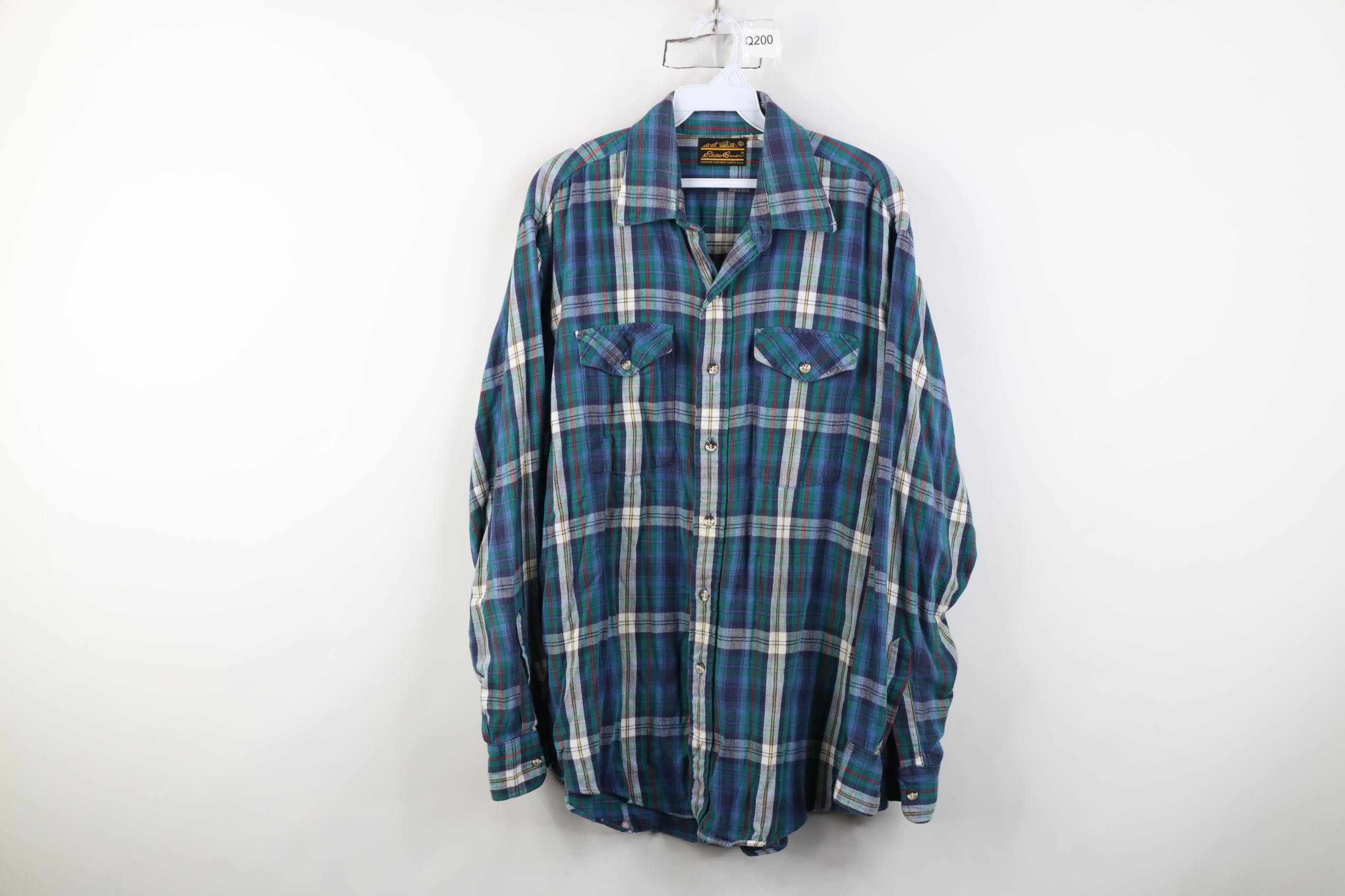Eddie Bauer Vintage 90s Eddie Bauer Baggy Fit Flannel Button Shirt USA Size US L / EU 52-54 / 3 - 1 Thumbnail