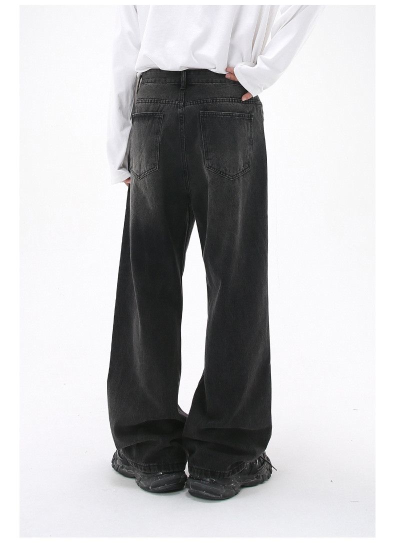 Japanese Brand × Jean × Streetwear Black grey loose straight