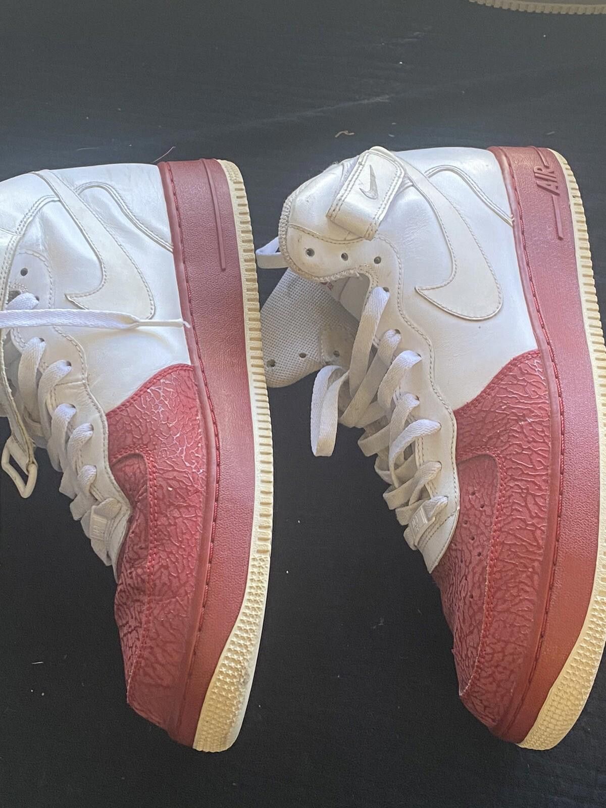 Nike Nike Air Force 1 Mid '07 315123-113 Men White/Red Leather 13 Size US 12 / IT 42 - 5 Thumbnail