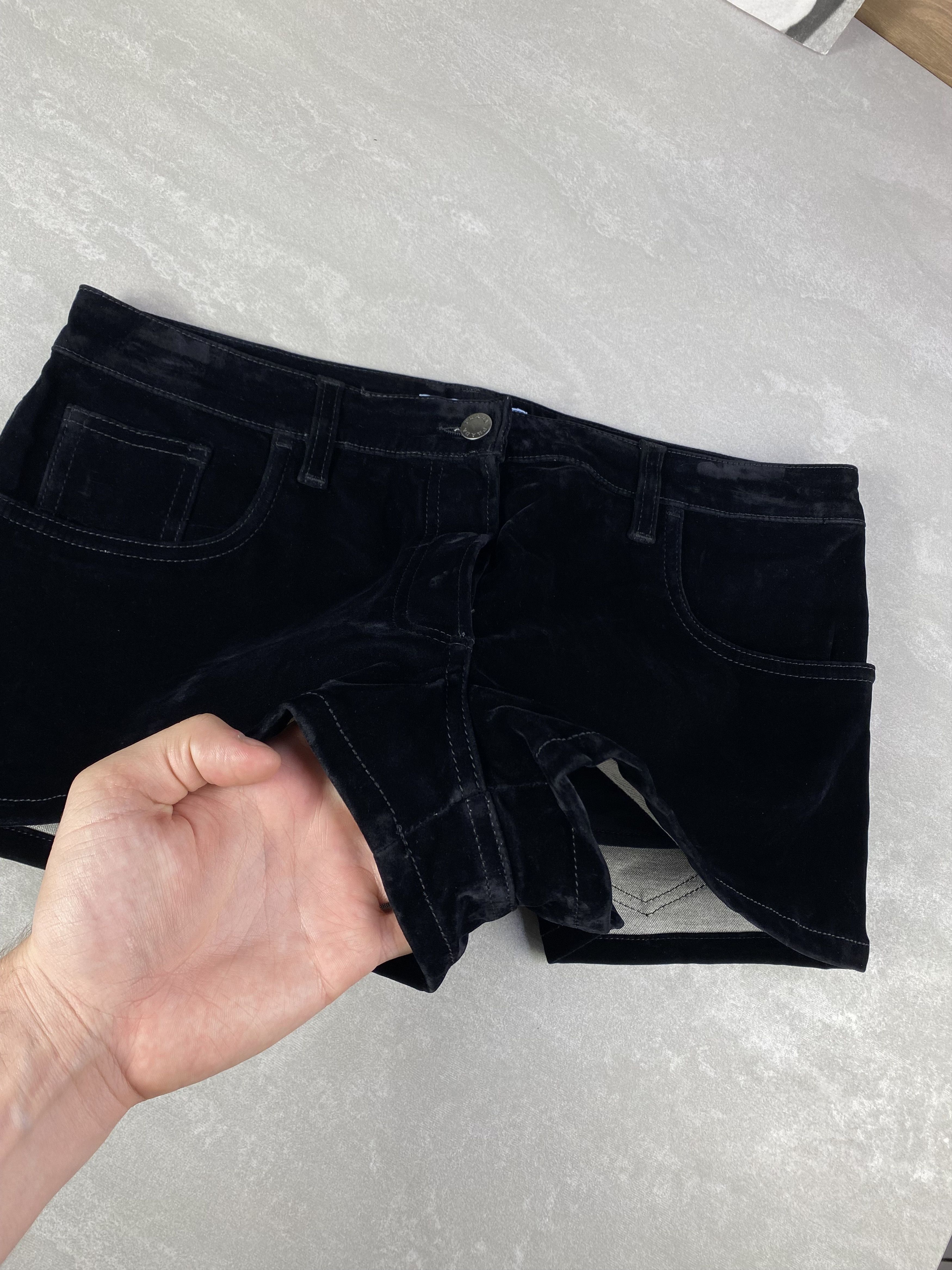 Prada Prada 23AW triangle-logo Velvet Denim Shorts Black Other Size 29" - 12 Thumbnail