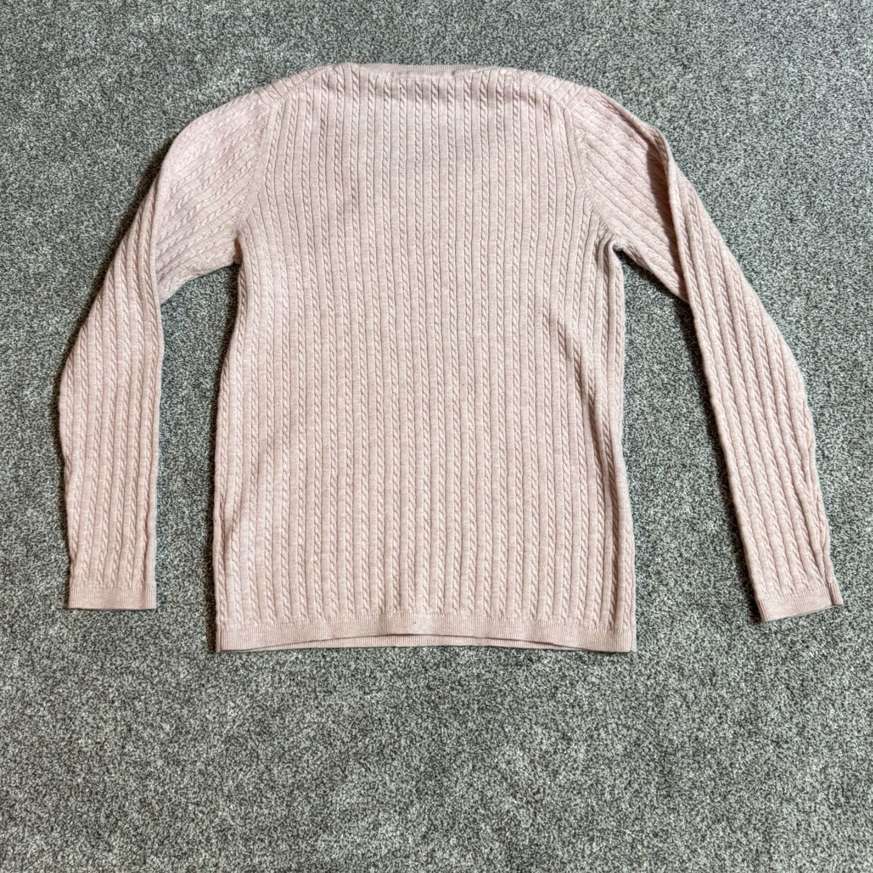 Tommy Hilfiger Tommy Hilfiger Sweater Women Large Cable-Knit Preppy Academia Chic Classic Pink 100% Cotton Pullover Regular Knit Lightweight Logo Embroidered Size L / US 10 / IT 46 - 8 Thumbnail