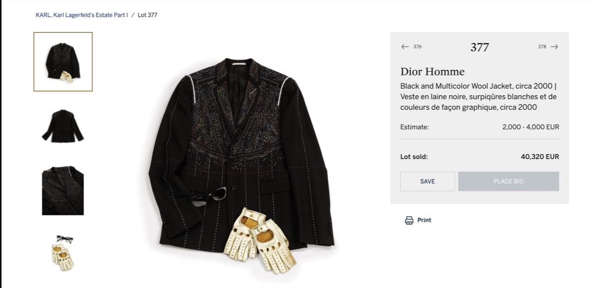 Dior Basting Stitch Suit Size 48R - 14 Thumbnail