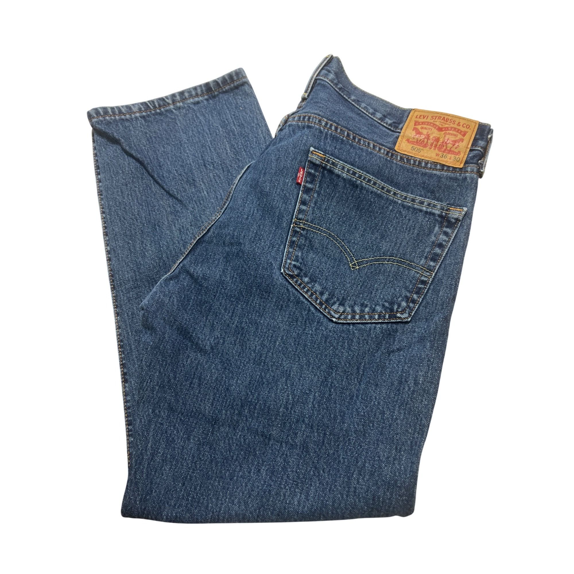 Levi's Levis Mens 505 Regular Fit Straight Leg Jeans W36 L30 Blue D Size US 36 / EU 52 - 3 Thumbnail