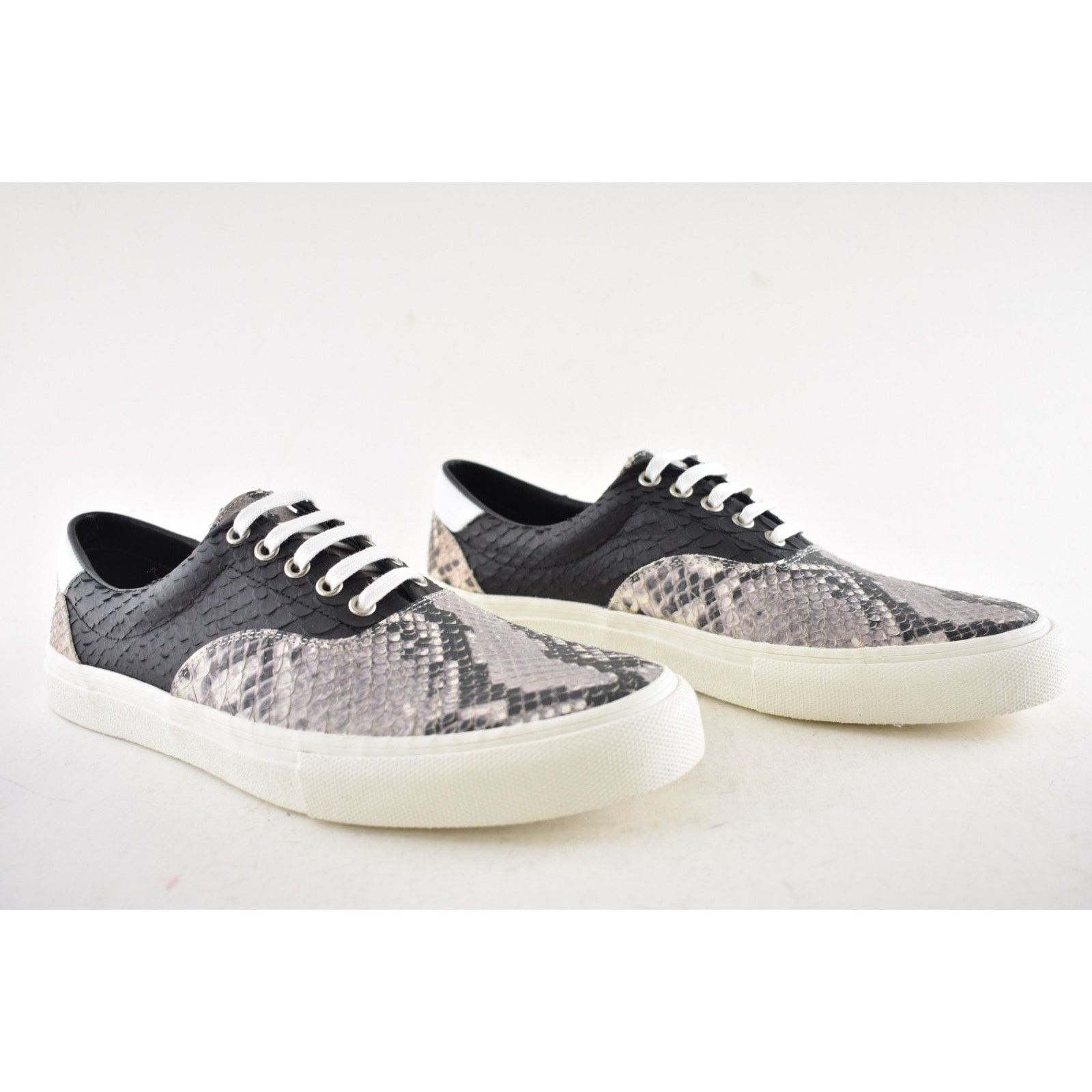Amiri Amiri Mens Black Grey Python Snakeskin Lace Up Low Top 44 11 Size US 11 / EU 44 - 3 Thumbnail