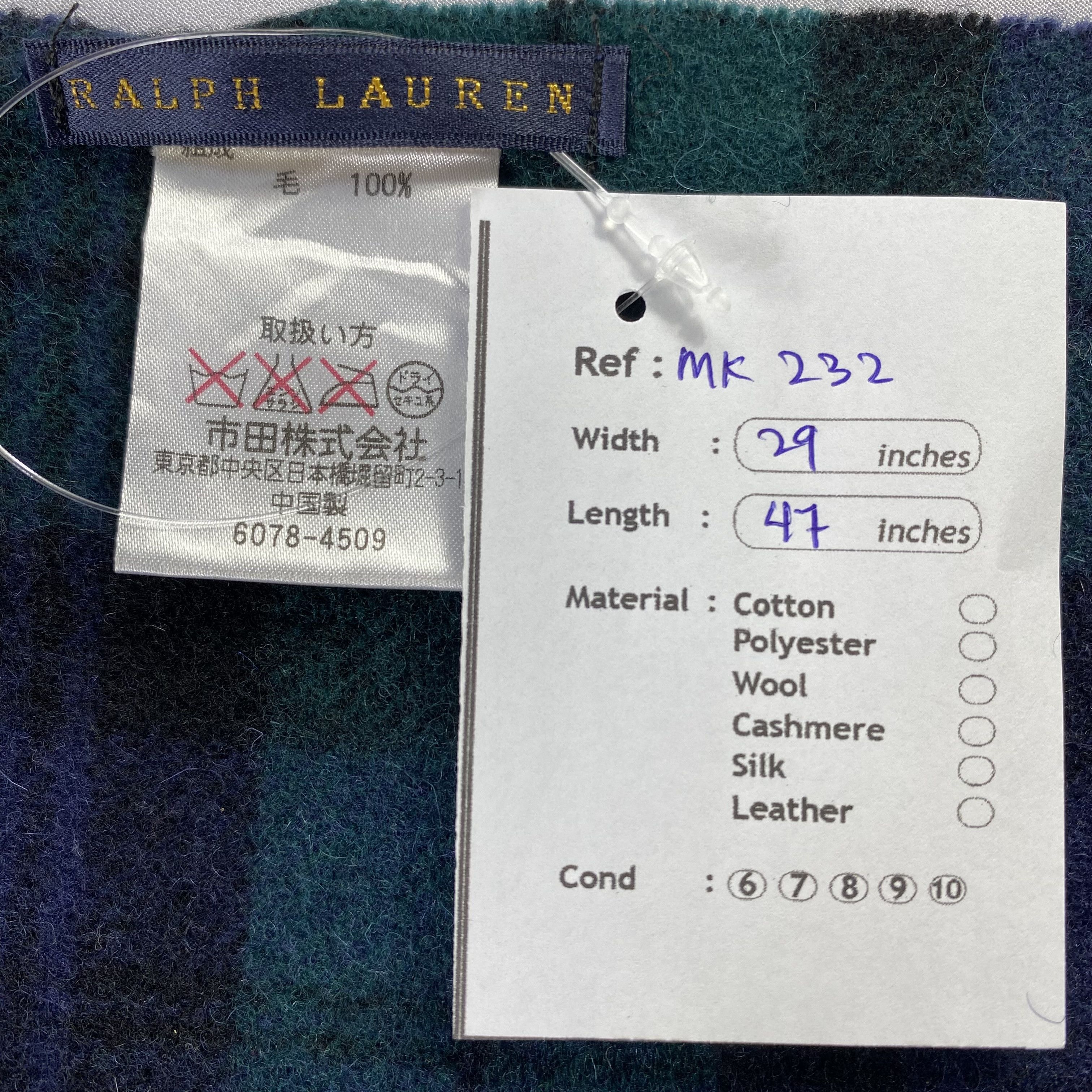 Ralph Lauren Ralph Lauren Scarf Big Size Neck Body Wrap Wool Muffler Size ONE SIZE - 5 Thumbnail