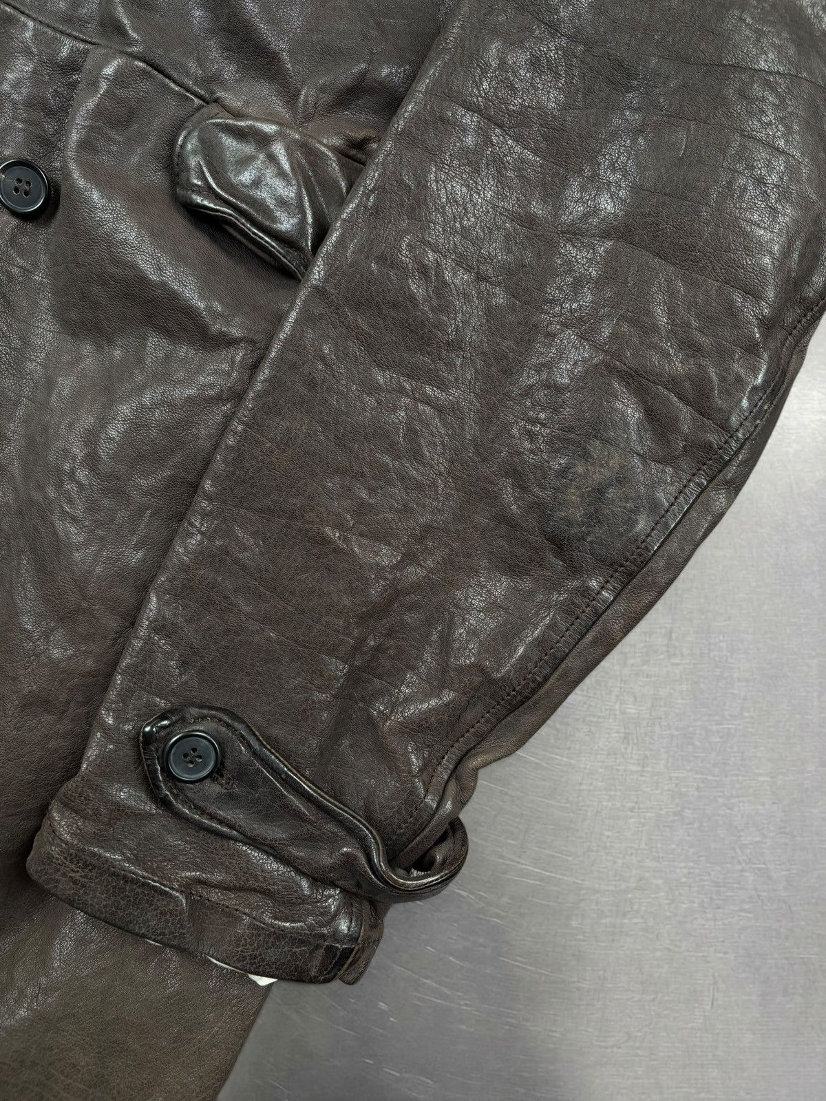 Neil Barrett Neil Barrett leather trench coat in dark brown Size US M / EU 48-50 / 2 - 12 Thumbnail