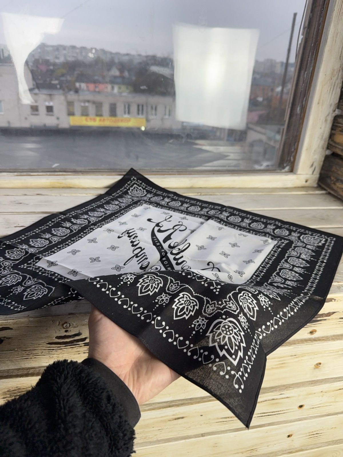 Polo Ralph Lauren Vintage 00s Double RL & Co Cotton Black White Bandana Scarf Size ONE SIZE - 5 Thumbnail