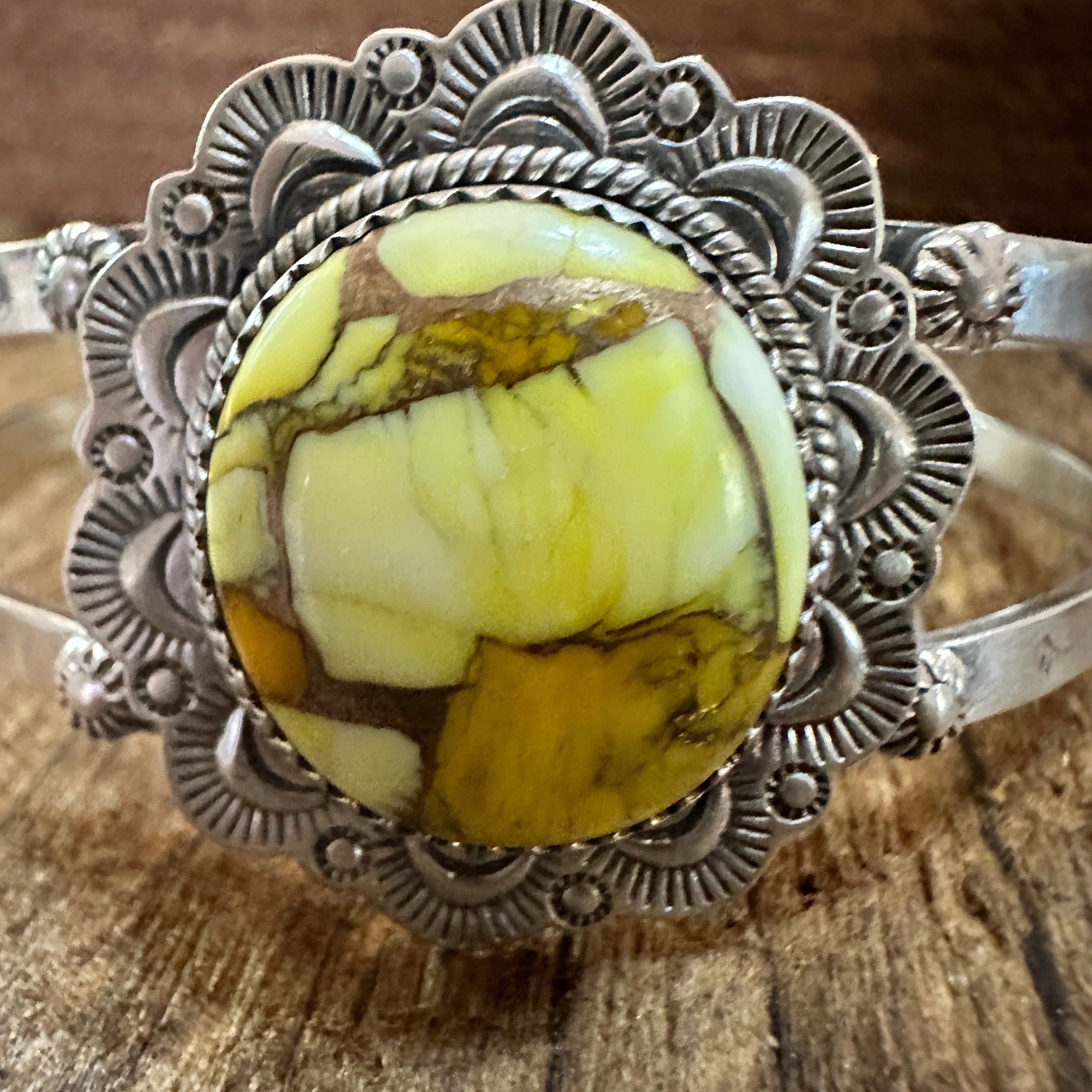 Other Handmade Sterling Silver Honey Dahlia Cuff Bracelet, Signed Size ONE SIZE - 2 Thumbnail