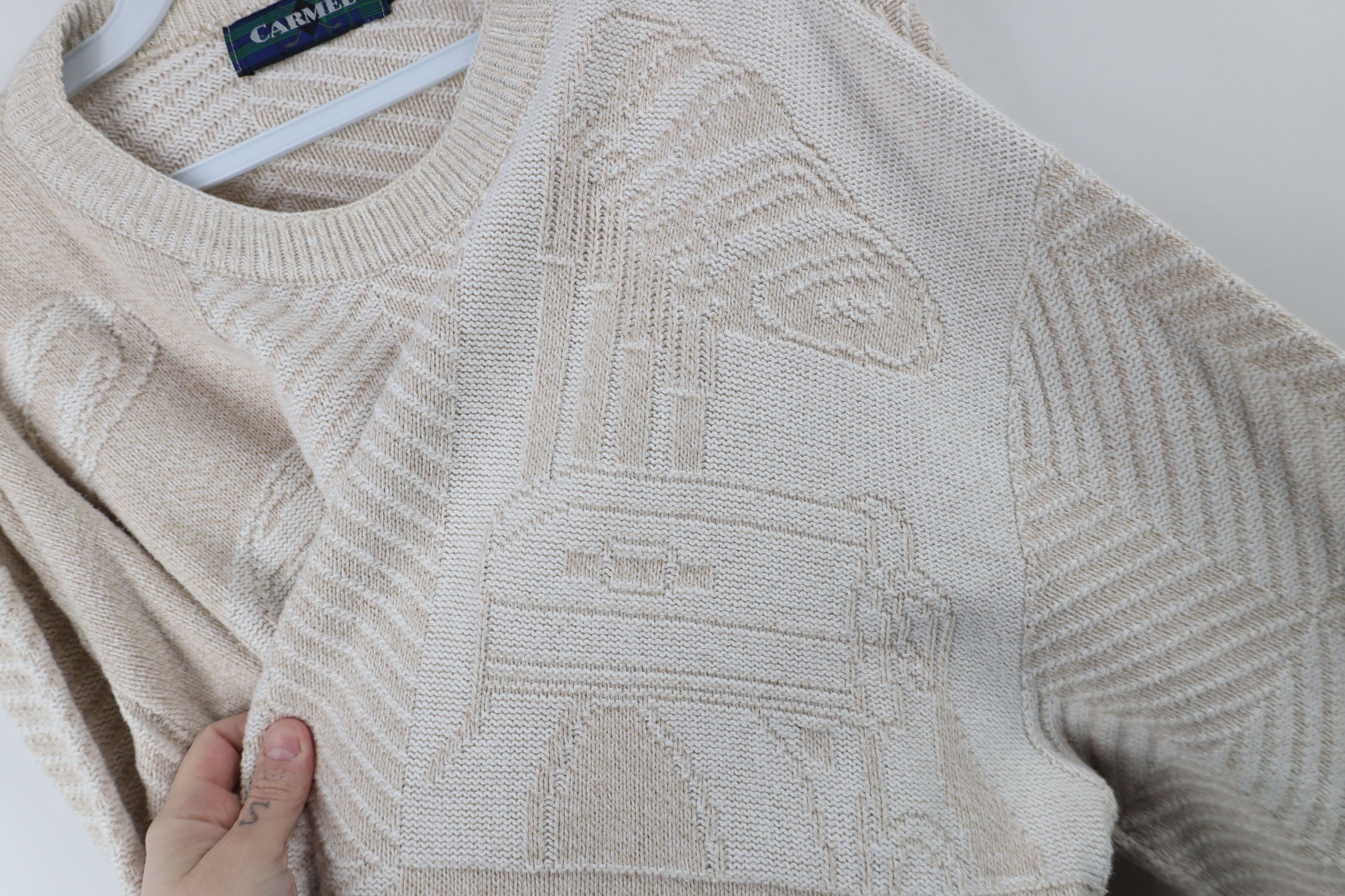 Vintage Vintage 90s Streetwear Over Print Cotton Knit Sweater USA Size US L / EU 52-54 / 3 - 5 Thumbnail