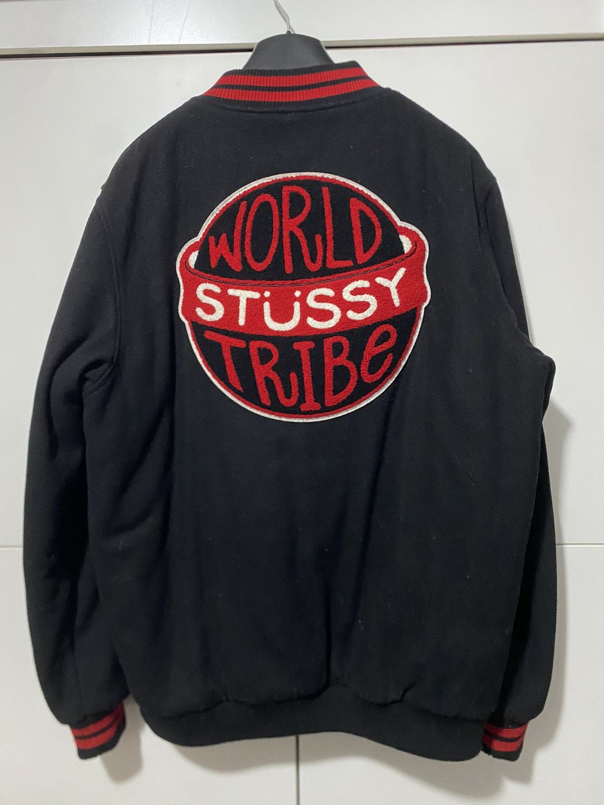 Stussy Stüssy Tribe Varsity Jacket, size XL, black with patch, used Size US XL / EU 56 / 4 - 9 Thumbnail