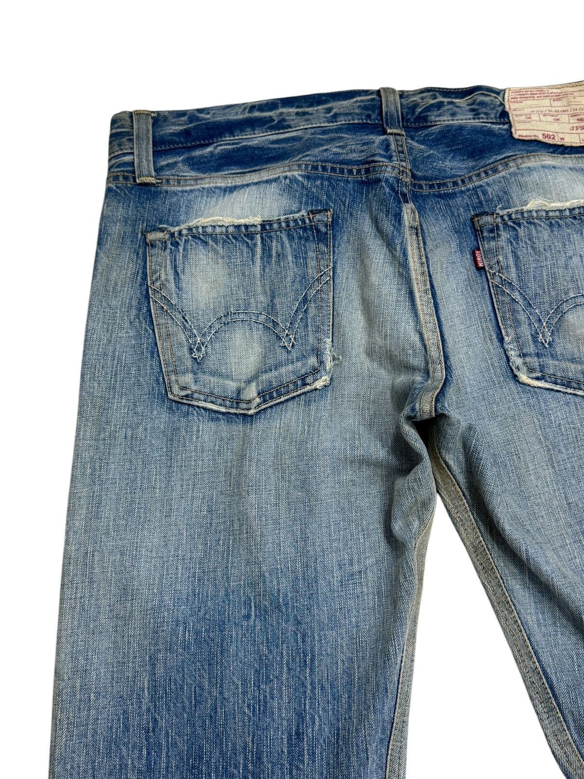 Edwin × Japanese Brand VINTAGE EDWIN 502 SUN FADED CLAWS MARKS DISTRESSED DENIM Size US 34 / EU 50 - 11 Thumbnail