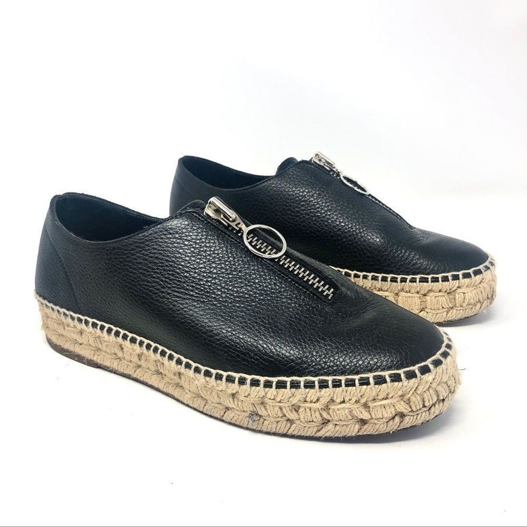 Alexander Wang Alexander Wang Devon Zip Up Black Leather Espadrilles 38 Size US 8 / IT 38 - 3 Thumbnail